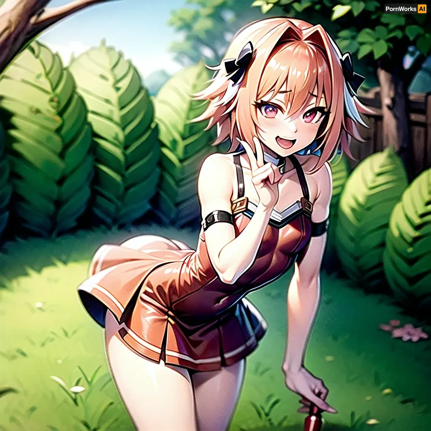 Femboy, a cute guy in a dress with an open mouth, was wearing a picture of an AI. He looked like a girl but wasn't one. His name was Femboy and he loved to wear dresses and makeup