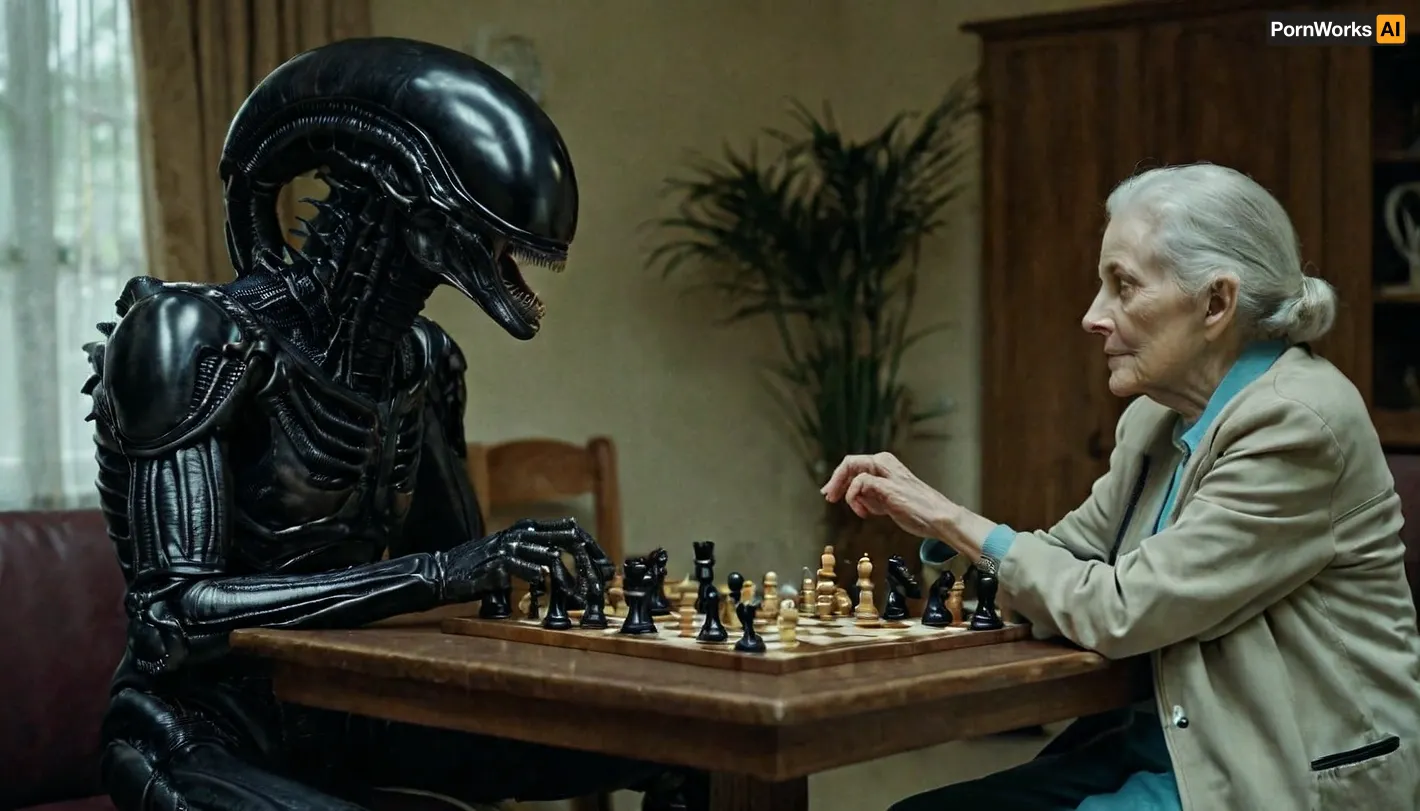 Xenomorph sat at a table in the nursing home, studying the old people's moves. It was carefully and thoughtfully observing them, waiting for the right moment to strike