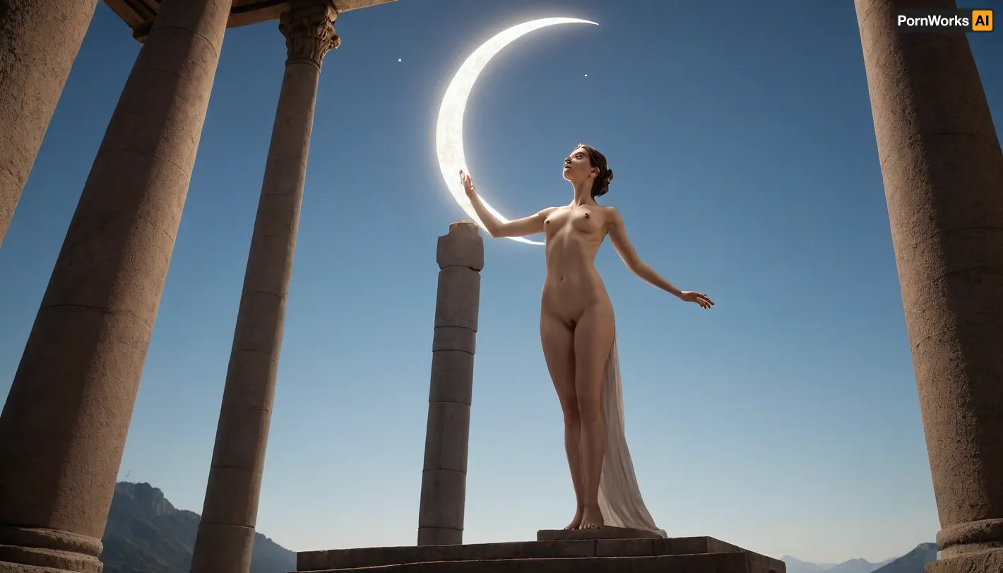 Mystic azura: a celestial figure of grace and prophecy