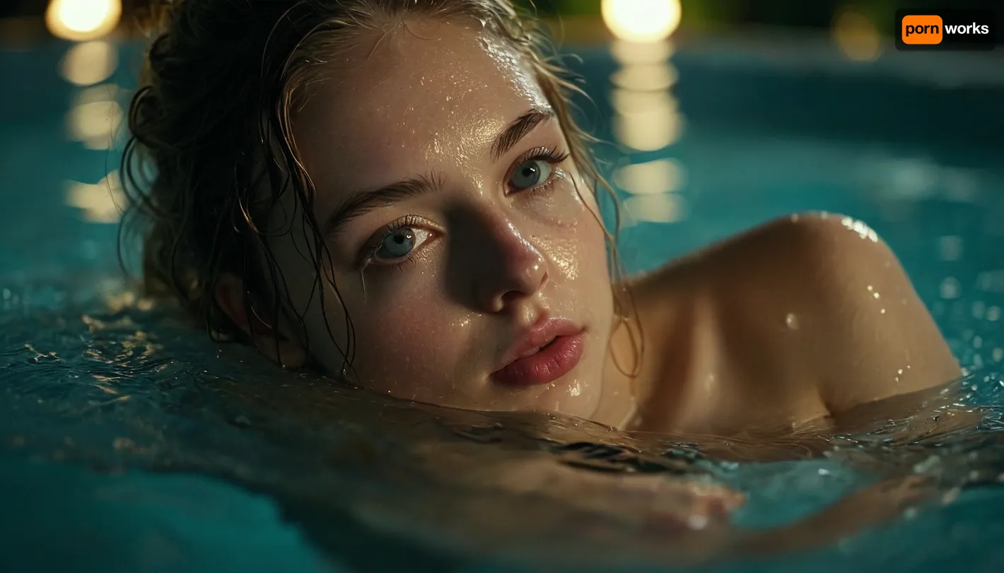 Moonlit ecstasy: a nighttime escape, captured by macro lens - the intimate moment of a young woman's orgasm