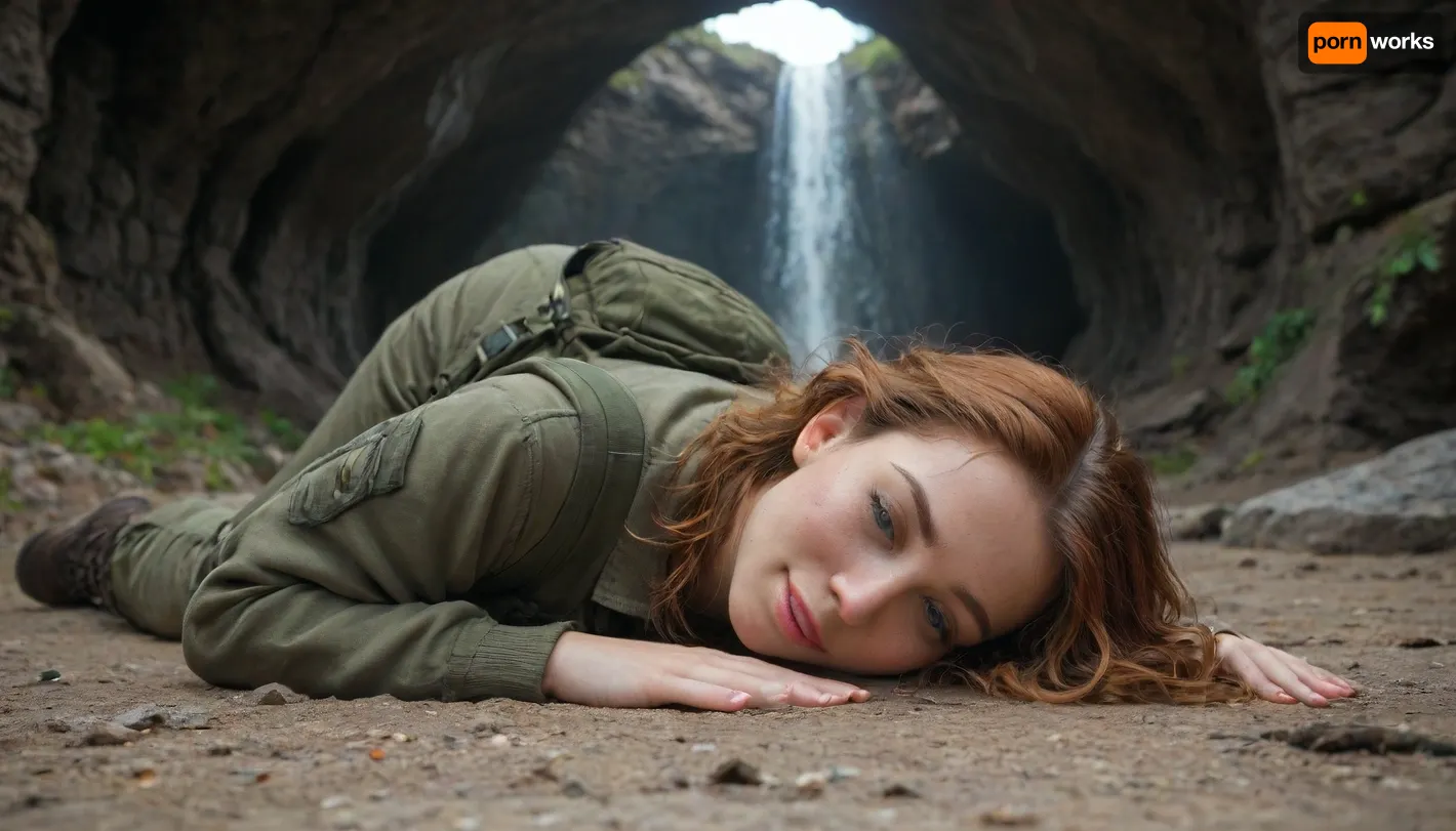 view from below

insanely detailed photo of Irish redhead girls, (lying face down), very freckled tall cute readhead girls, 18 years old, hypnotized loving brown eyes, extrem detailed extrem long red wild wet curly hair with sidelocks, very happy smile, on the rocky floor deep inside a dark cave, sleeping deeply after finding refuge from a storm. Next to her lies a well-worn red hiking backpack with visible straps and pockets, showing signs of a rugged journey. She is dressed in outdoor gear, a lightweight, weathered jacket, hiking pants, and sturdy hiking boots, with subtle dirt and scuff marks that reflect her recent struggle through harsh conditions. Her Clothes are partly off or pulled down. A huge cum load has been dumped on her face during her deep sleep, The cave interior is dim and textured with jagged rocks, while soft beams of sunlight filter through cracks, highlighting the dust particles in the air and casting a faint glow on her gear. A huge cum load has been dumped on her face in her deep sleep. In the distance, the cave exit glows brightly, revealing a sunny, vibrant landscape of greenery and blue skies outside, contrasting the cave’s dark safety with the inviting brightness beyond.