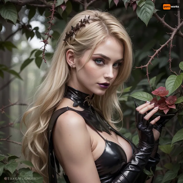 photorealistic image, 8K quality, Deathworld, Deadly Dark Jungle of Pyrrhus, ((many night glow carnivorous flowers, plants with poisonous thorns)), 22 yo beauty a young woman in an transparent suit, slim, natural round tits, walks along a path, a thornwing sits on a tree branch, side view, ziprealism, score_9, score_8_up, 1girl, (girlfriend, exquisite beauty:1.2), (smug and eager, expressive eyes, mischievous eyes), (glossy blonde hair, intricate hairstyle), (delicate face, sharp chin, chiseled cheekbones, triangular face:1.2), (intimate esthetic), (sharp focus, focus on eyes, perfect eyes), catchlights, detailed eyes, (bold eyeliner, deep purple eyeshadow, dark lipstick), bashful pose, adorable pose, (flawless porcelain skin)