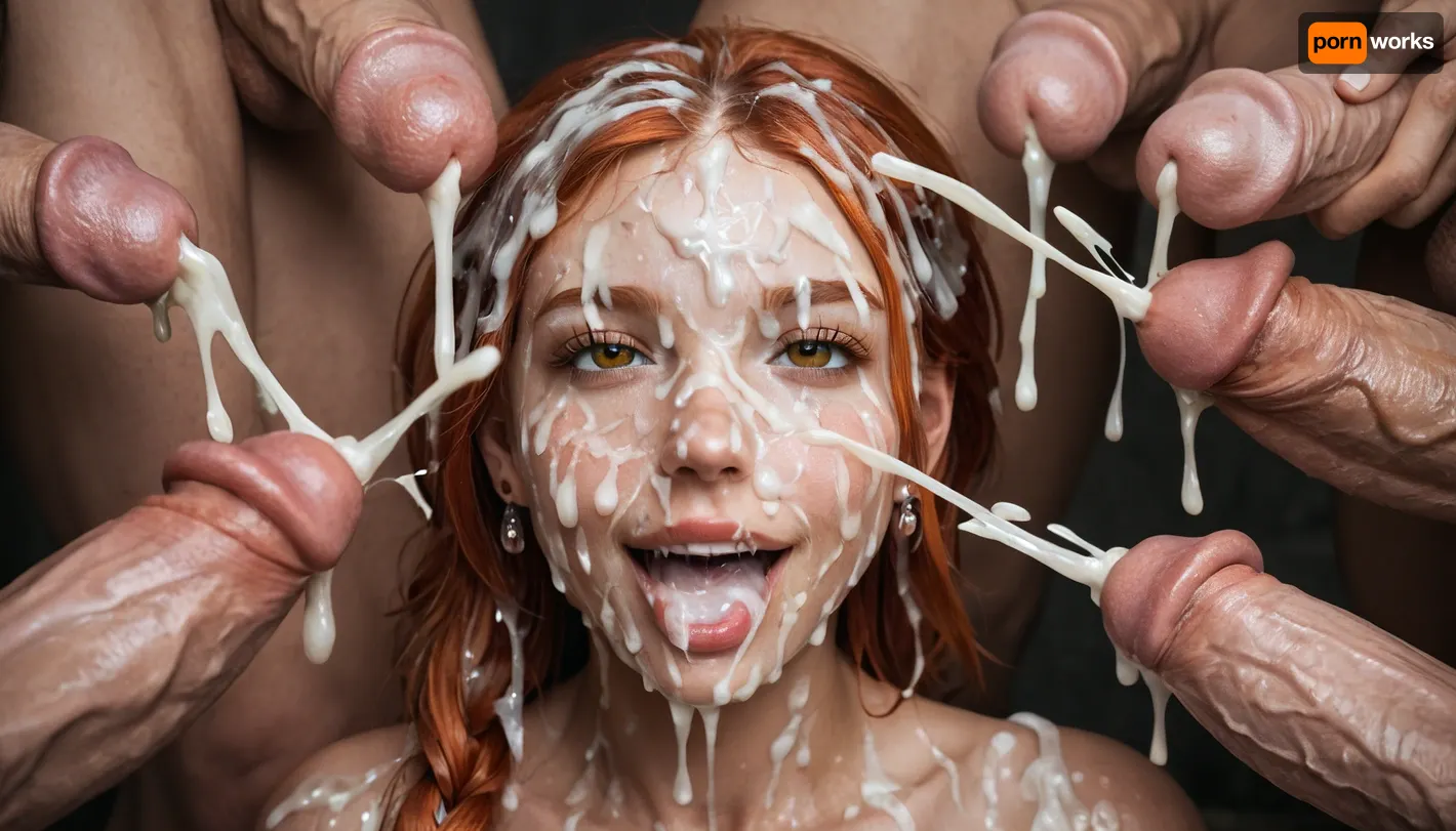 cute redhead girl, ginger, young face, petite, little, young, happy, open mouth, small, bukkake, hyper gigantic cock, excessive cum on face, excessive cum on hair, all face and hair covered on cum, cum, on, man’s ejaculation on her face, 5+ man’s, cum dripping from penises, huge cum flows, prominent cum, (bukkake:1.5), detailed cum, (a lot of cum:1.5), all face covered in cum, huge cum, (white cum:1.5), (cum on hair:1.5), massive facial, (ejaculation:1.5)