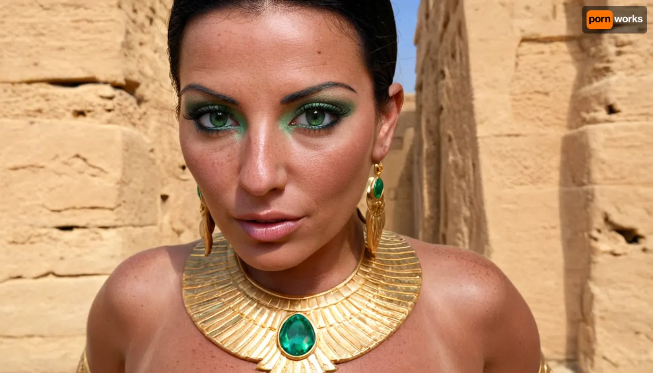 ((Farah from Legend of Queen Opala is a extreme beautiful MILF 42yo, main heroine, main character:1)), ((MILF)), (detailed egyptian makeup), (natural emerald eyes), detailed, eyes, perfect, freckles, skin, texture, photorealistic, medium view, <lora:add-detail-xl:.8>, <lora:Super_Eye_Detailer_By_Stable_Yogi_SDPD0:.8>