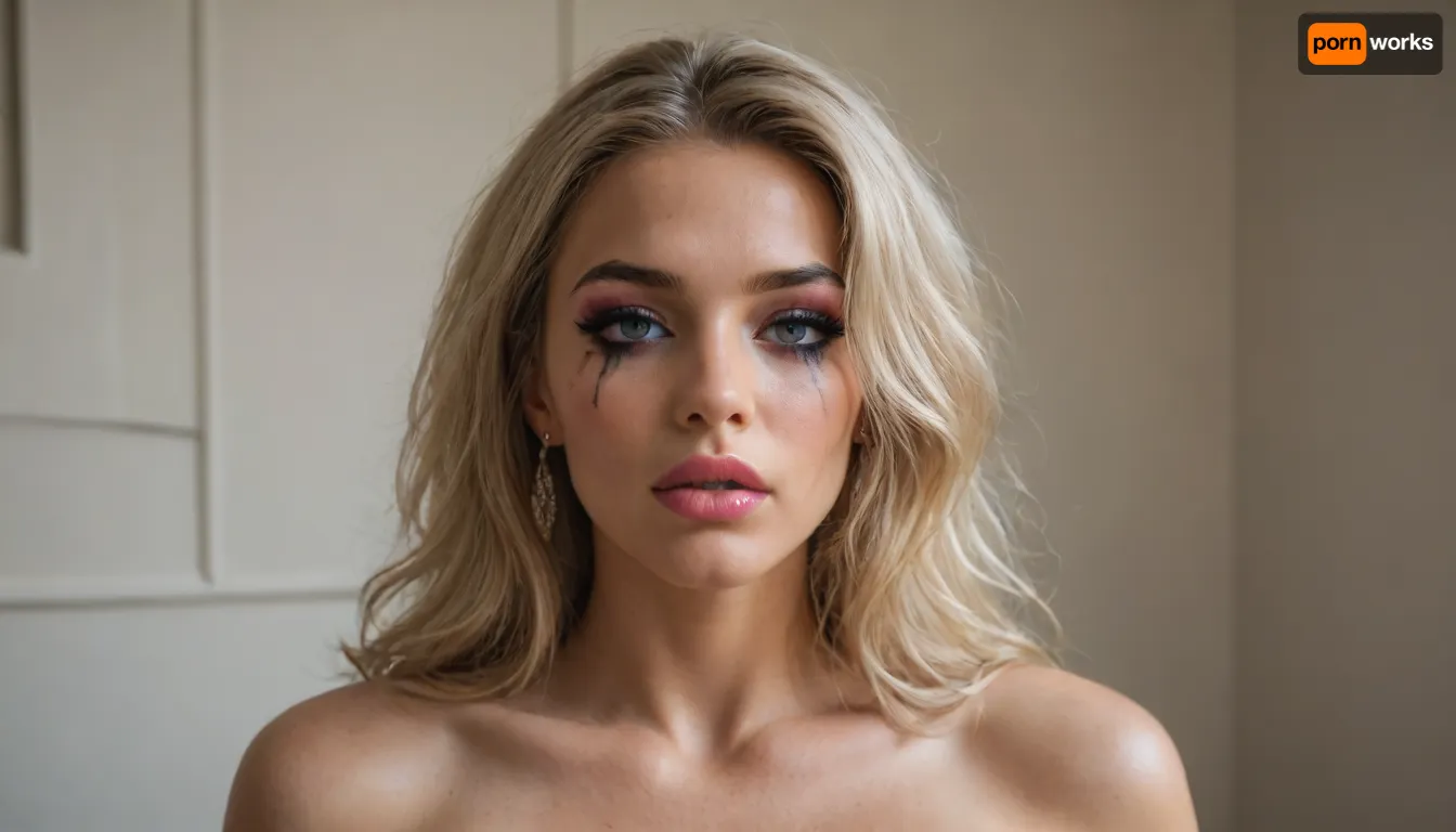 1 woman, (heavy makeup:1.3), nude, bimbolips, <lora:age_slider-LECO-v1:-2>, <lora:weight_slider_v2:-1>, <lora:xinxiaomong:.5>, <lora:BimbolipsV4-000003:.2>, <lora:twisted_torso_v0.1:.5>