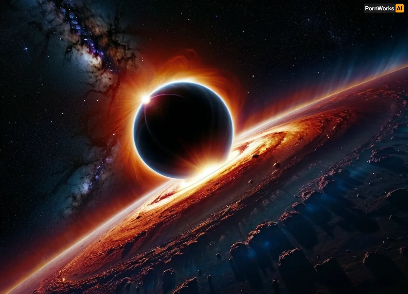 Masterpiece, very high definition, time geodesics in a curved space of general relativity close to a black hole view from afar, <lora:add-detail-xl:.7>, <lora:SDXLHighDetail_v5:.7>