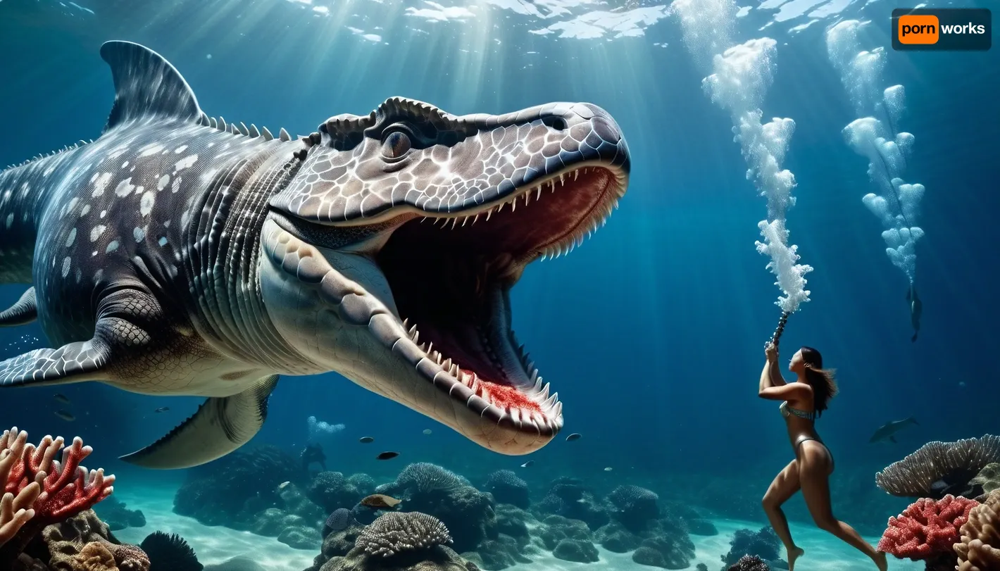 मोती में एक आंसू: कोरल रीफ में एक विशाल मोसासोरस के साथ घातक मुठभेड़