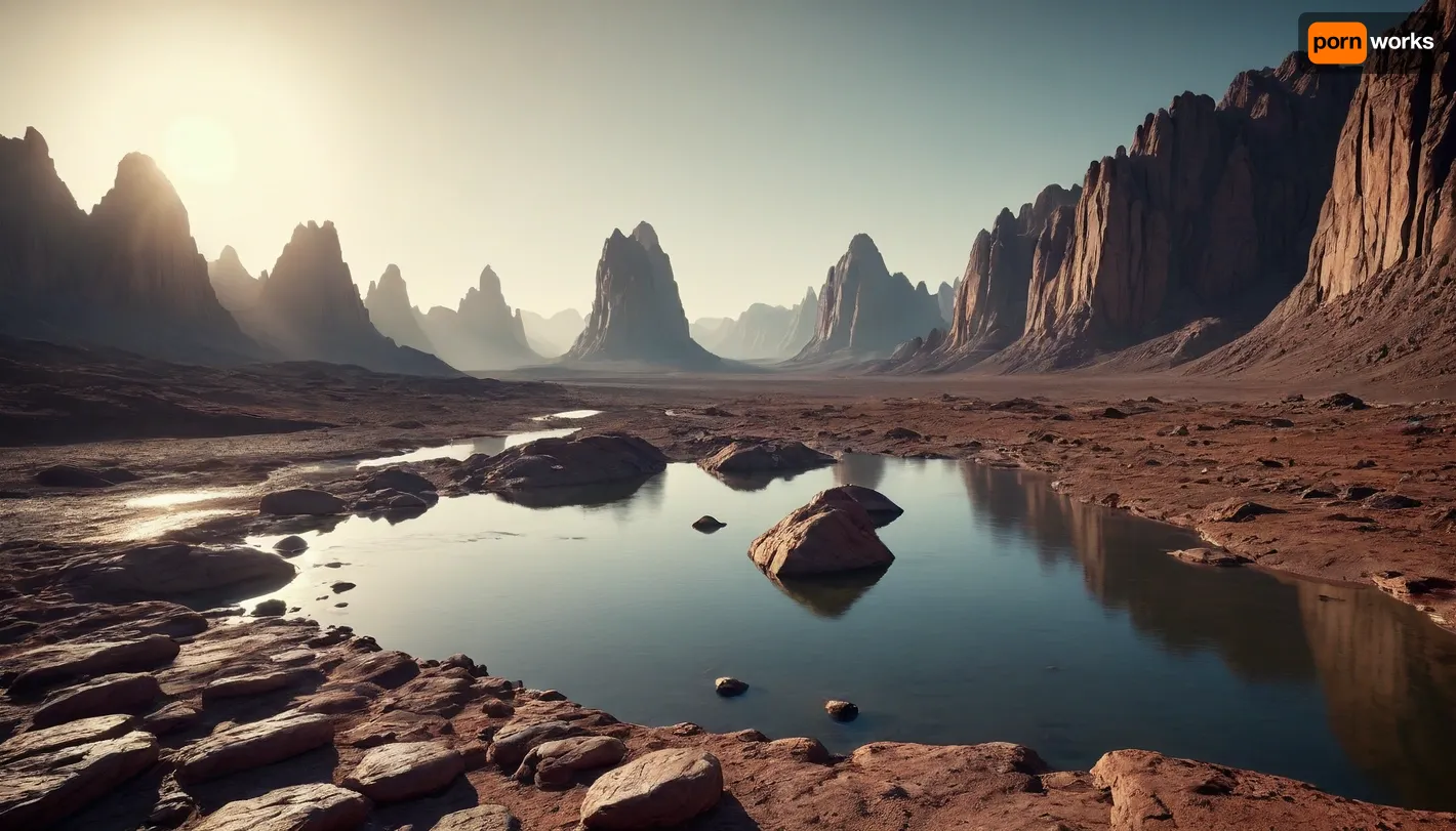 the distant future, incredible landscape, another planet, rocks