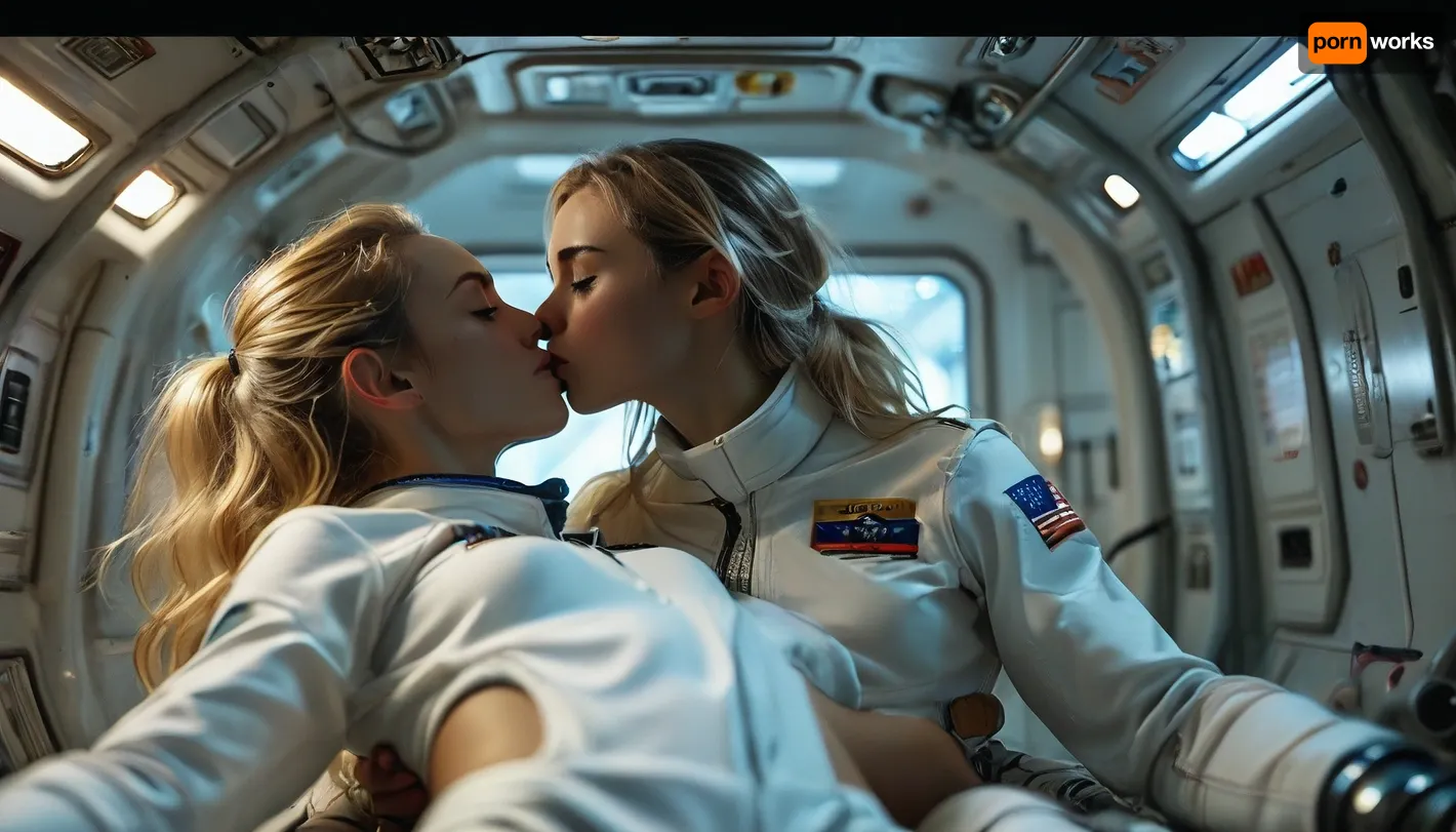 2women, Diana and Maria, full body view of Diana and Maria are astronauts on a space ship and enjoy lesbian oral sex in weightlessness surrounding, (kissing nipples by hovering above the ground:1.5), (long detailed hard nipples:1.3), (((hovering bodies:1.5))), ((floating bodies in zero gravity)), (((weightlessness))), Diana is a female 40 years old Astronaut, Diana has a perfect face, a slender and athletic body, blonde long hair, Blue eyes, small breasts, (flat-chested:1.2), (wearing white space uniform:1.4), (half pulled down uniform pants:1), (Dianas body floats weightlessly horizontal in middle of room), Maria is an slender African astronaut with ultra dark skin, highly detailed futuristic huge captain sleeping place on spaceship, LED lamps, low light, different screens, futuristic technic, (supernova outside window), cinematic, (masterpiece, detailed), upside, down, one, cunnilingus, 2girls, girl, licking, pussy, orgasmface, highly detailed, breathtaking, panoramic, but, mad-2cbrrm, mad-1cbrrm, (3D, Framed, Woman), Macabre, <lora:MJ52:1.1>, <lora:BUT_SDXL_SHS:1.1>, <lora:style_lora_realis:1.2>, <lora:Neon_Cyberpunk_Cyberarm_SDXL:1.7>, <lora:add-detail-xl:1.9>