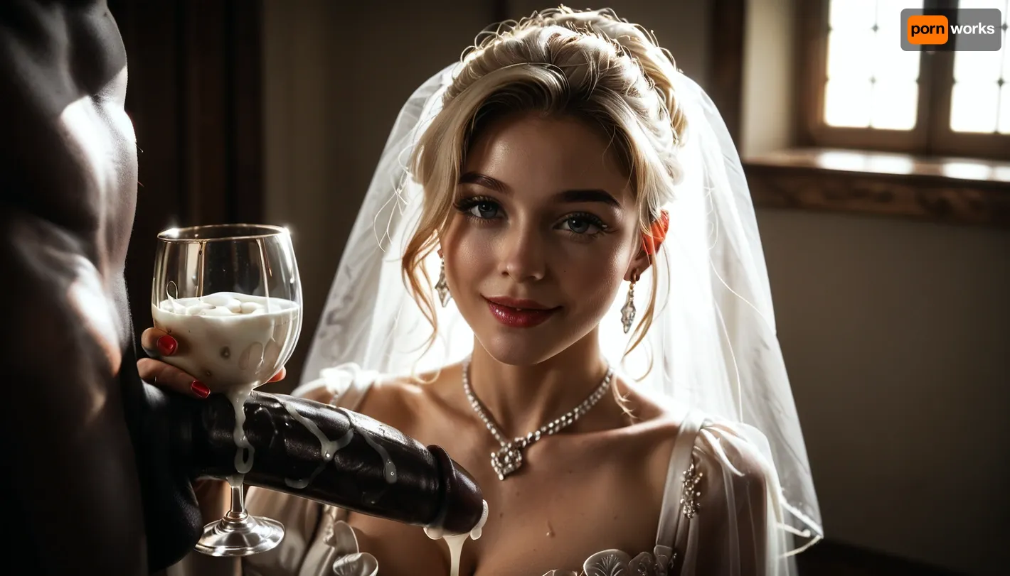 (((UHD 8K, masterpiece, best quality, maximum details, natural lighting, extreme realism))), score_9, score_8_up, score_7_up, score_6_up, professional colored photography, raytracing, highres, ((super detailed professional photo)), masterpiece, photorealism, DSLR camera, best quality, best resolution, with UHD resolution, perfect composition of light and shadow, sharp focus, depth of field, perfectly detailed skin texture, perfect detail, interracial, very large black penis, The happy white blonde bride in sexy wedding dress, cum driping bride's chain' cum driping from black penis, drinking sperm from transparent cup, there is glossy and sticky sperm in cup, cup full of sperm, cum swallowing, ((gokkun)), cum dripping from the corners of her lips, <lora:671410_training_data:.8>, <lora:dark:.5>, <lora:677862_training_data:.8> (((UHD 8K, masterpiece, best quality, maximum details, natural lighting, extreme realism))), score_9, score_8_up, score_7_up, score_6_up, professional colored photography, raytracing, highres, ((super detailed professional photo)), masterpiece, photorealism, DSLR camera, best quality, best resolution, with UHD resolution, perfect composition of light and shadow, sharp focus, depth of field, perfectly detailed skin texture, perfect detail, interracial, very large black penis, The happy white blonde bride in sexy wedding dress, cum driping bride's chain' cum driping from black penis, drinking sperm from transparent cup, there is glossy and sticky sperm in cup, cup full of sperm, cum swallowing, ((gokkun)), cum dripping from the corners of her lips, <lora:671410_training_data:.8>, <lora:dark:.5>, <lora:677862_training_data:.8>