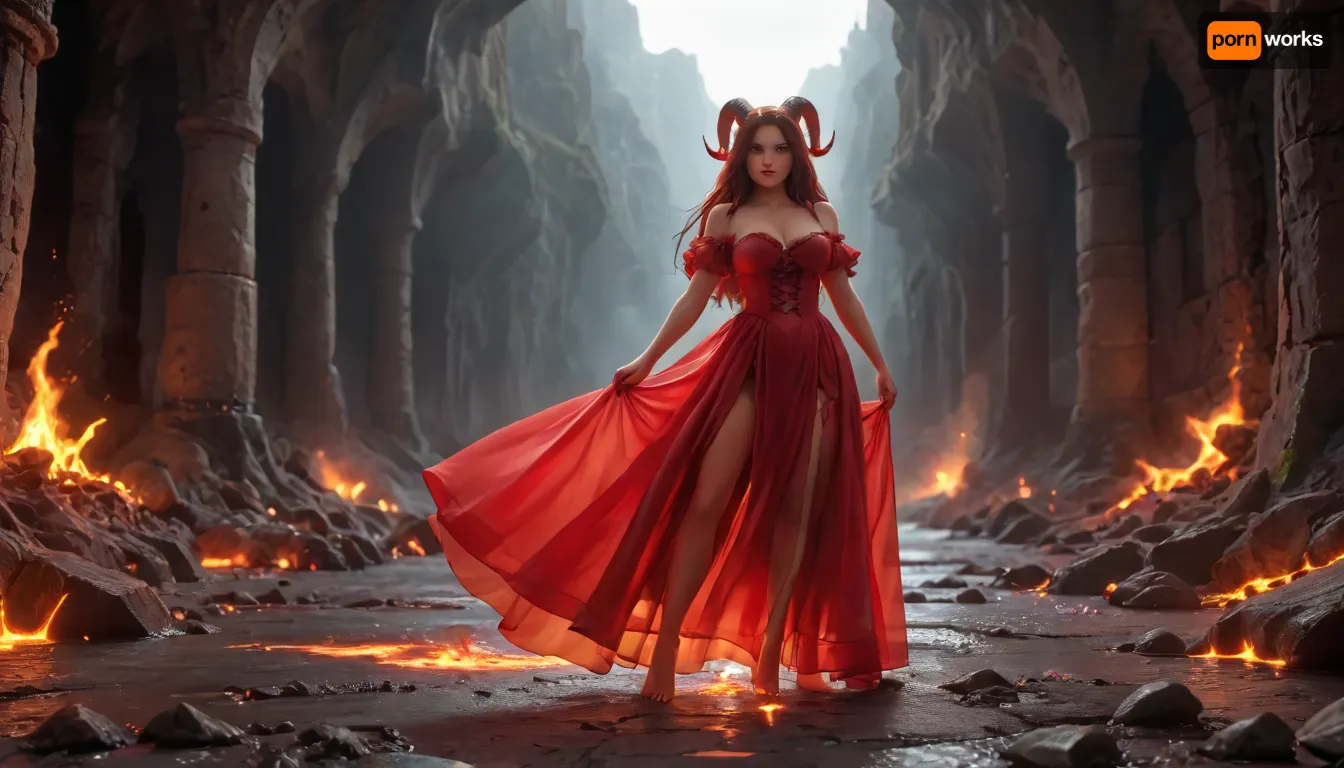 a small woman with big breasts in the hell, red skin, red underbust dress, in hell, lava lake, devil-dark long hair, horns on the head, goat feet, devil's tail, devils door, full body, monroesweet, 4ng3l, face, <lora:Katerina_Kozlova_AKA_Monroe_Sweet_V3:.8>, <lora:SDXL_BetterFaces-LoRA_v1:.8> a small woman with big breasts in the hell, red skin, red underbust dress, in hell, lava lake, devil-dark long hair, horns on the head, goat feet, devil's tail, devils door, full body, monroesweet, 4ng3l, face, <lora:Katerina_Kozlova_AKA_Monroe_Sweet_V3:.8>, <lora:SDXL_BetterFaces-LoRA_v1:.8>