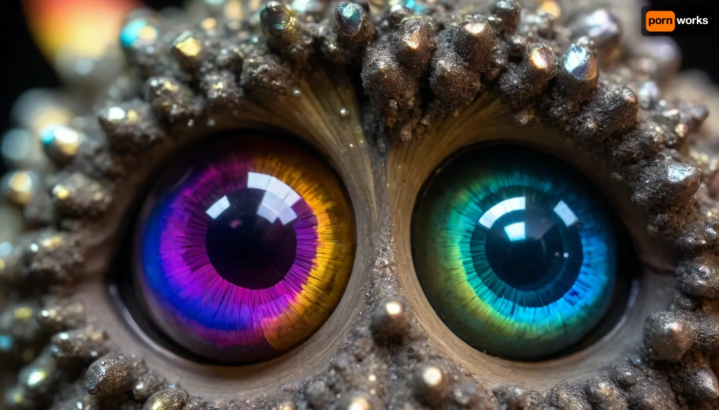 microscope macro zoom, (glowing pyrite), miracle, rainbow light circeled in open universe, orbit, rainbow storm, rainbow fire, rainbow air, rainbow earth