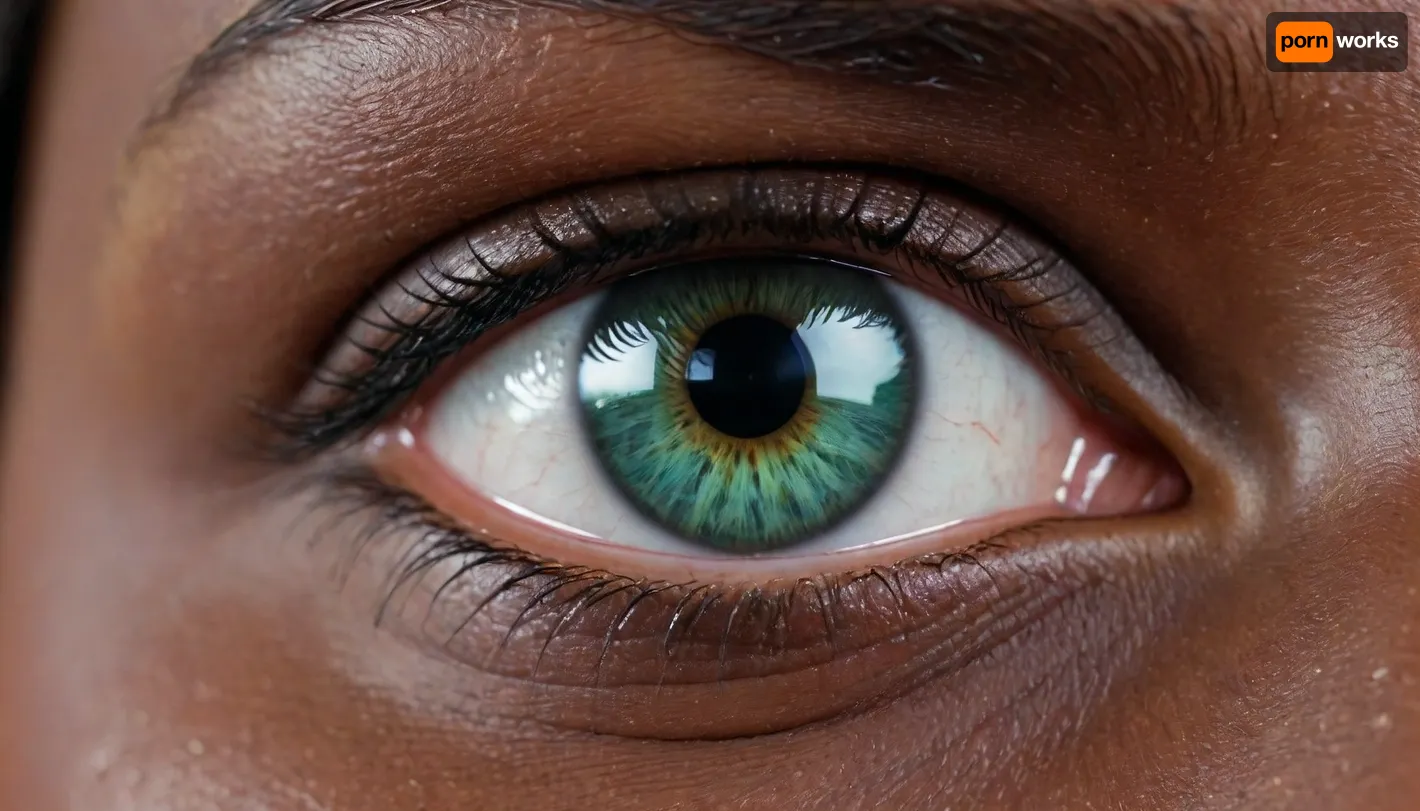 4d microscope macro zoom, eclipse, nytrogen, (black skin, green eye), miracle, rainbow light gold cristal in open universe, orbit, rainbow fire, rainbow air, rainbow earth, busty cook girl