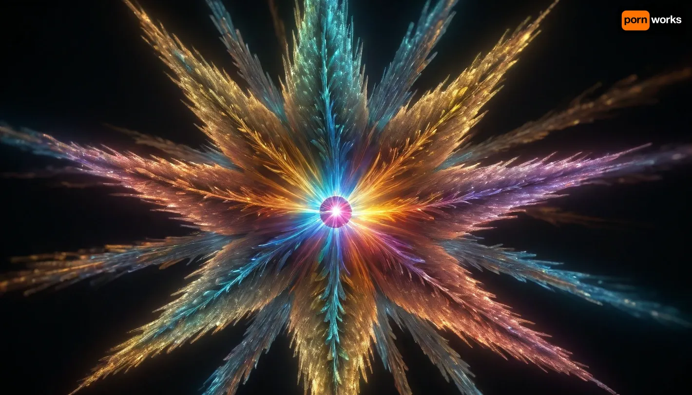 4d microscope macro zoom, glowing star supernova, transparent, light sparks, (glowing fractal of stars), miracle, rainbow light gold cristal in open universe, orbit, rainbow fire, rainbow air, rainbow earth