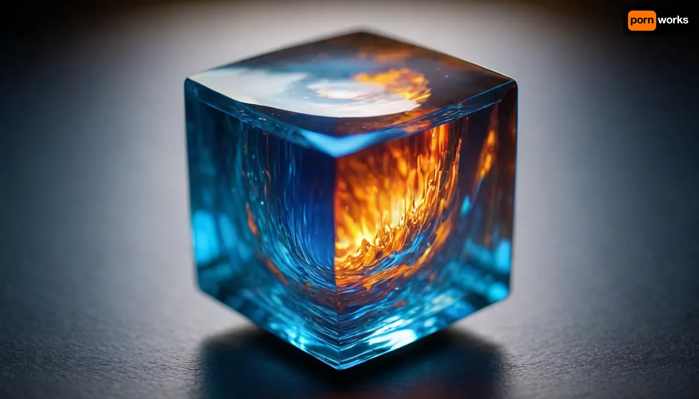 4d microscope macro zoom, (fire cube, (square), fusion with wather sphere, (blue waves, mirroring), miracle), orbit, epic, glowing, (rainbow, white visible light), rainbow light gold, rainbow fire, rainbow air, rainbow earth