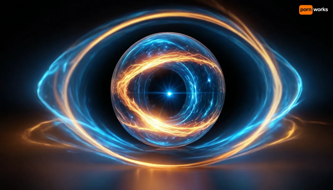 4d microscope macro zoom, open space, (orbit, stars, light lines glowing), absolute fusion, (symetricaly in center, two objects), (fire cube with white sharp light sphere, (blue waves, mirroring), miracle), orbit, epic, glowing, (rainbow, white visible light), rainbow light gold, rainbow fire, rainbow air, rainbow earth