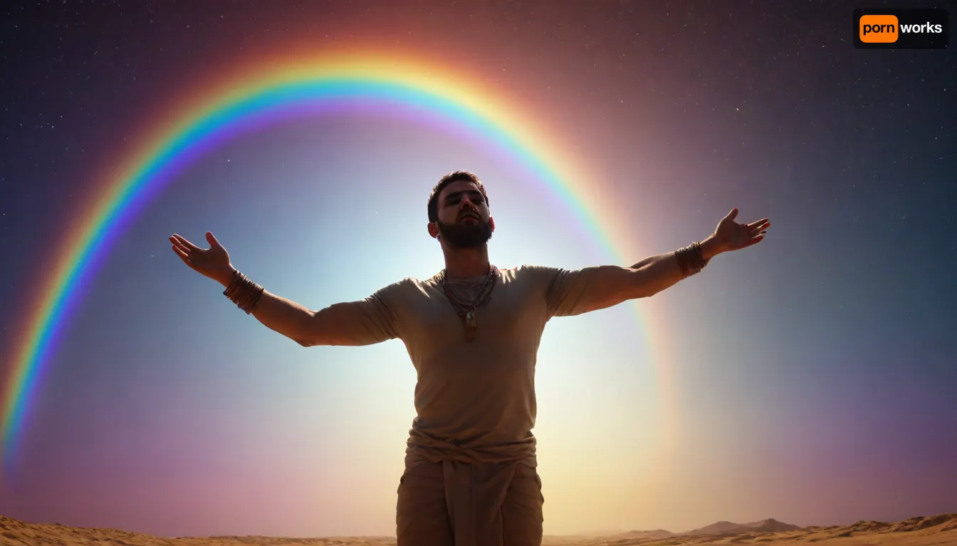 rainbow light, open universe, flying 33 year old dark concentrated egyptian preist