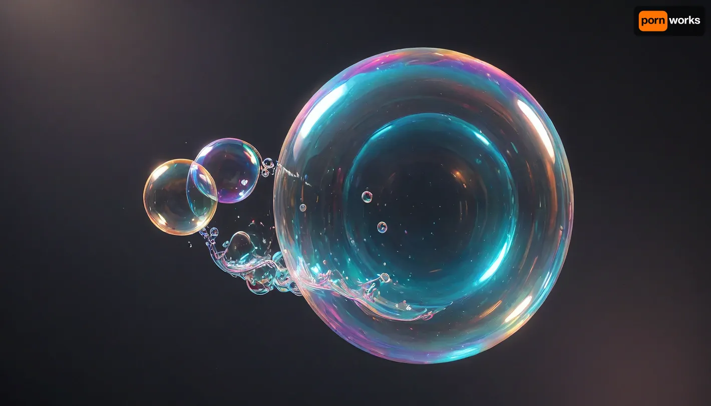 A bubble, Style ios 16 sistem, sound waves interacting with the bubble, (fluid liquid, degrad black oil undulations, background), gentle undulations bubble, any mockups, elements glassmorphism undulations, upper view, <lora:436263_training_data:.5>, <lora:BubbleXL:1.1>