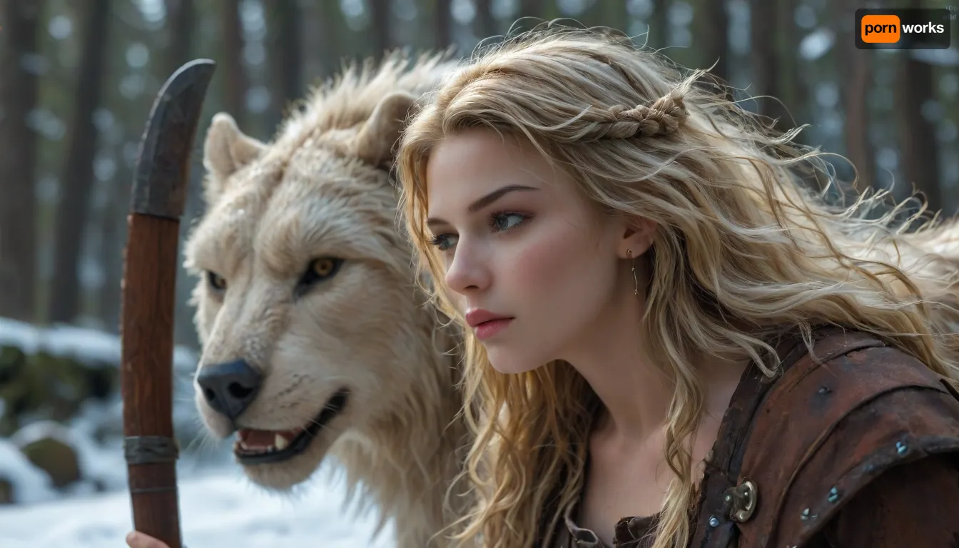 She stands tall and proud, her presence both awe-inspiring and dangerous. Her skin is pale as moonlit snow, kissed faintly by the cold winds of the northern wastes. Cascading down her back in wild, tangled waves is a mane of platinum-blonde hair, streaked with silvery tones like threads of ice. Her eyes are a piercing arctic blue—glacial, intelligent, and edged with the feral cunning of a huntress born to the frostbitten wilds.

Her beauty is raw and untamed, sculpted by hardship and war. High cheekbones, a strong jawline, and full lips give her a regal, almost ethereal quality, while the faint scars tracing her collarbone and ribs hint at countless battles survived. Muscled, her figure is that of a warrior goddess—broad-shouldered, with powerful legs, wearing fur and leather armor, and bone trophies taken from the beasts and men she's slain.

She wields a massive two-handed axe etched with ancient runes, its haft wrapped in direwolf hide. Around her neck hangs a talisman of an elder god, and her arms bear bronze armbands inscribed with symbols of forgotten tribes.

She moves like a predator—graceful, silent, coiled with explosive power. She is a storm wrapped in flesh, an iceborn flame burning through the dark age of Hyboria., (muscular), busty, realistic detailed face, realistic detailed hair, realistic detailed body, realistic detailed skin, realistic detailed breasts, realistic detailed pussy, random view angle, action pose, detailxl, hkstyle, <lora:add-detail-xl:1.5>, <lora:style_lora_realis:.5>, <lora:hkstyleV5:.8>