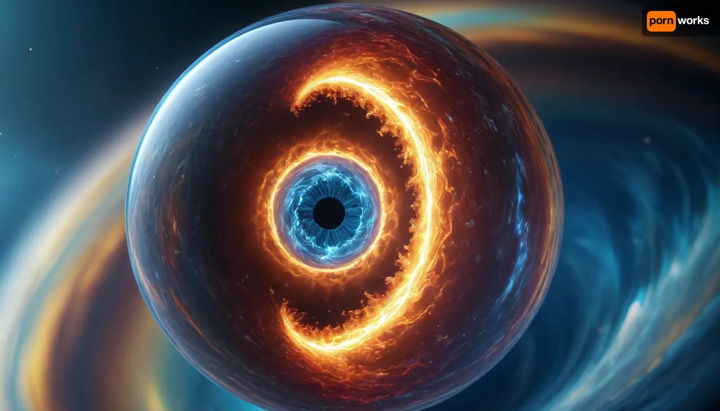 1, 4 d microscope macro zoom, many of in open space, orbit, (fire cube, fusion with wather sphere, swirl of energy, (blue waves, mirroring)), miracle, epic, glowing, (rainbow, white visible light), rainbow light gold, rainbow fire, rainbow air, rainbow earth