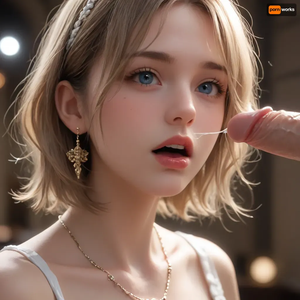 dick in 19 year olds mouth up to balls with no shaft ahowong, sperm drooling out of the side of her mouth