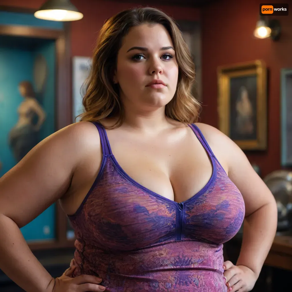bbw with large natural breasts hanging out of tight tank top