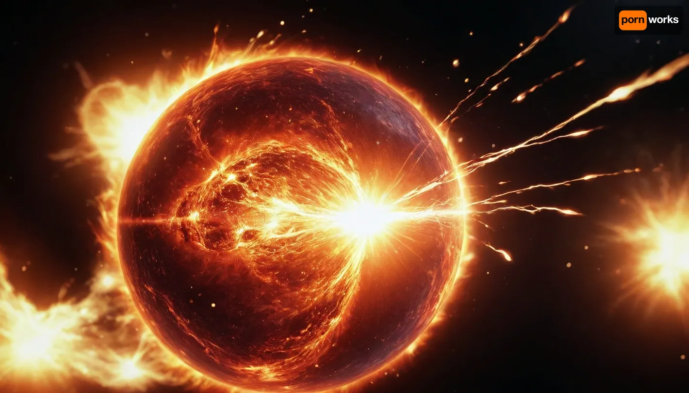 fire ball reach galaxy by flame sparks