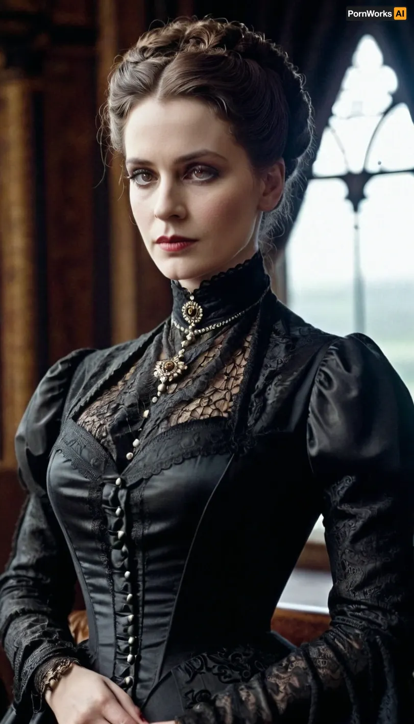 The Governess, a seductive temptress in her Victorian-style dress and high heels, lured men with her picture of herself in a gothic manor