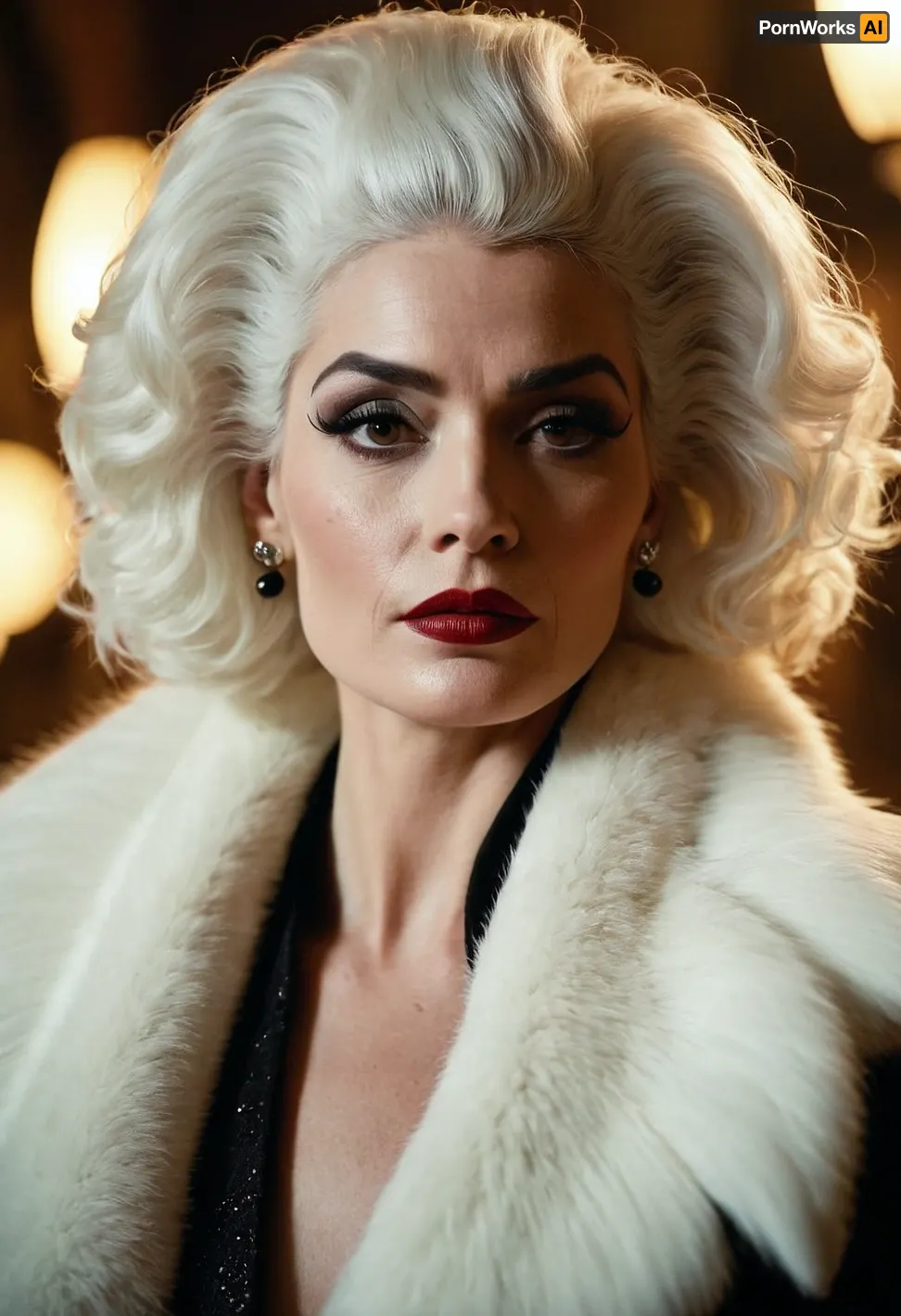 Cruella was a brilliant fashion designer who had always dreamed of creating the perfect outfit for her beloved Dalmatian. One day, she stumbled upon a mysterious machine that could create any outfit she desired. With excitement in her heart, Cruella used the