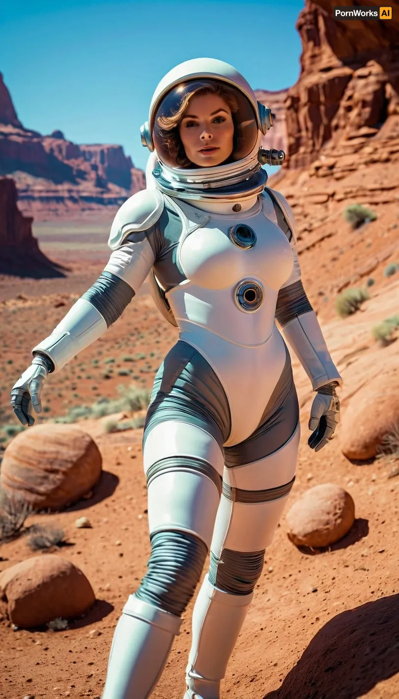 In a distant future world, an AI-powered space suit clad woman and a powerful ray gun-wielding scifi girl worked together to explore a mysterious planet. They encountered potential threats and neutralized them with their power suits. Together, they