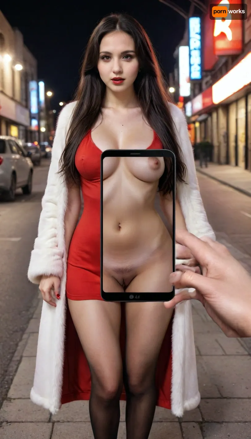 Elegante incontro su strada neon