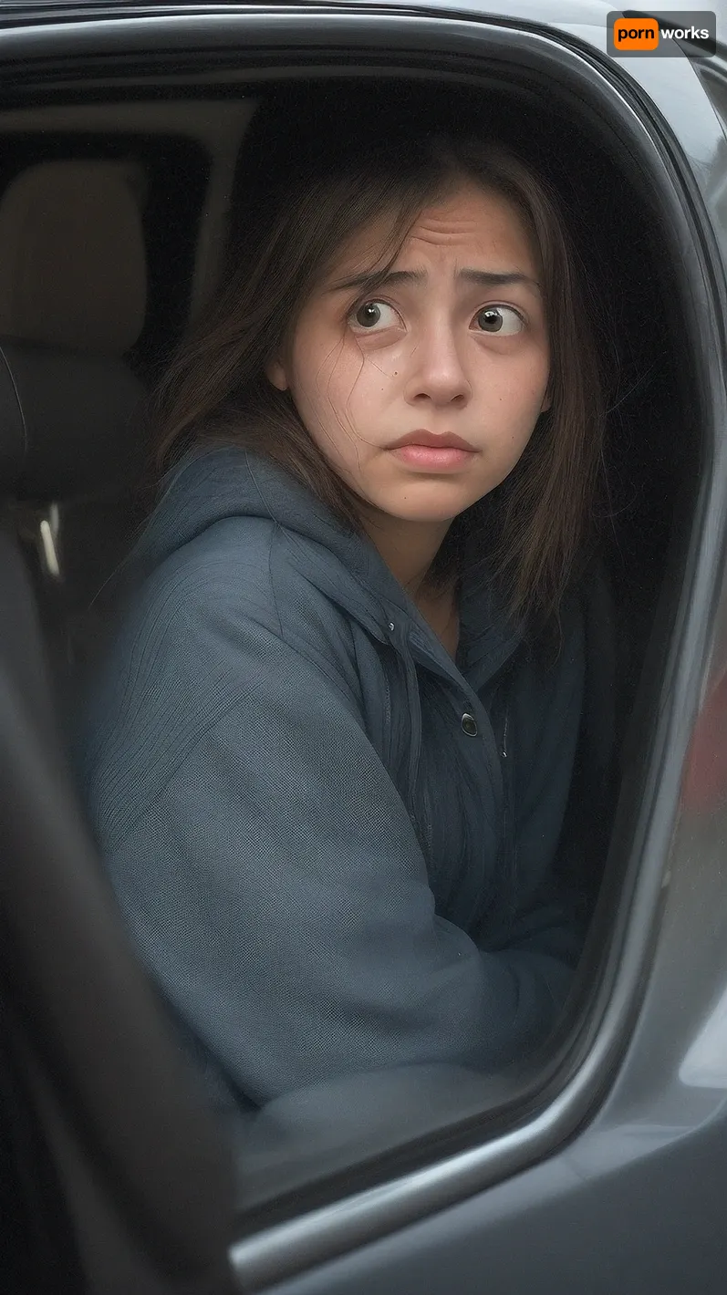 woman sitting in a car alone at night BREAK with a scared expression on her face, Crying, Transparent, Liquid, seethru, hickey, <lora:scared_v2:1>, <lora:Crying-v2.0:.5>, <lora:seethru_sd15:.5>