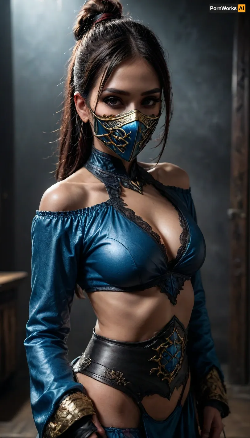 (((young girl 18 years old, sacred background fog darkness fantasy))), (((hair gathered in a bun))), (((Kitana mortal kombat))), best quality, (mask covers nose and mouth:1.8), (exotic revealing outfit), realistic proportions, beautiful girl, (((very thin))), (((narrow cheekbones))), (((narrow face))), (makeup:1.4), (eyeshadow:1.4), (ultra-realistic photo), (maximum photo quality), (high resolution photo), (extremely detailed), (ultra-realistic), perfect body symmetry, symmetrical eyes, perfect eyes, (looking at camera:1.5), (masterpiece:1.4), ultra-realistic, ultra-detailed, intricate details, contrast, sharpness focus, high definition, 8K UHD, (photorealistic:1.4), (depth of field), (standing pose:1.8), (((elegant hands))), (((perfect fingers))), studio lighting, cinematic lighting, perfect light, (((Dark Fantasy Art))), (Cinematic Film Footage Style), (Arri Alexa Style), (Kodak Film Print Style), (((woman in Kitana Mortal Kombat costume posing for a photo))), Mortal Kombat Style, moody, dark fantasy style, mk, Kitana, mk11, summer, robe, mk1, outfit, classic, dark, horror, asian, 1girl, Dark, Fantasy, page, <lora:mk kitana:1>, <lora:192af1bb3d75bab622d76a8c8cf0a0b9:.9>, <lora:add-detail-xl:.8>, <lora:Kitana1024:1.1>, <lora:HandFineTuning_XL:.6>