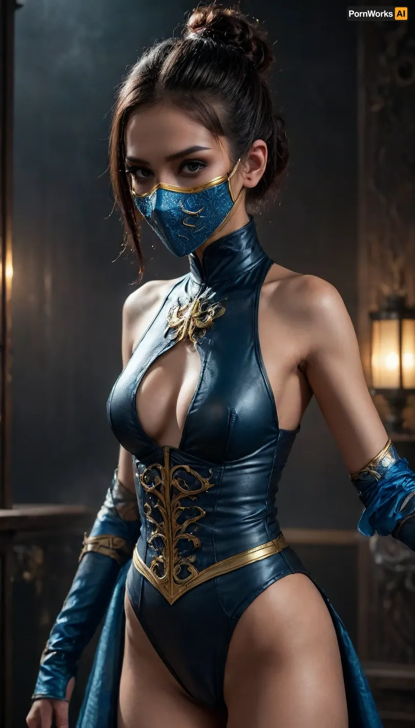 (((young girl 18 years old, sacred background fog darkness fantasy))), (((skinny))), (((hair gathered in a bun))), (((Kitana mortal kombat))), best quality, (mask covers nose and mouth:1.8), (exotic revealing open outfit), realistic proportions, beautiful girl, (((very thin))), (((narrow cheekbones))), (((narrow face))), (makeup:1.4), (eyeshadow:1.4), (ultra-realistic photo), (maximum photo quality), (high resolution photo), (extremely detailed), (ultra-realistic), perfect body symmetry, symmetrical eyes, perfect eyes, (looking at camera:1.5), (masterpiece:1.4), ultra-realistic, ultra-detailed, intricate details, contrast, sharpness focus, high definition, 8K UHD, (photorealistic:1.4), (depth of field), (standing pose:1.8), (((elegant hands))), (((perfect fingers))), studio lighting, cinematic lighting, perfect light, (((Dark Fantasy Art))), (Cinematic Film Footage Style), (Arri Alexa Style), (Kodak Film Print Style), (((woman in Kitana Mortal Kombat costume posing for a photo))), Mortal Kombat Style, moody, dark fantasy style, mk, Kitana, mk11, summer, robe, mk1, outfit, classic, dark, horror, asian, 1girl, Dark, Fantasy, page, <lora:mk kitana:1>, <lora:192af1bb3d75bab622d76a8c8cf0a0b9:.9>, <lora:add-detail-xl:.8>, <lora:Kitana1024:1.1>, <lora:HandFineTuning_XL:.6>