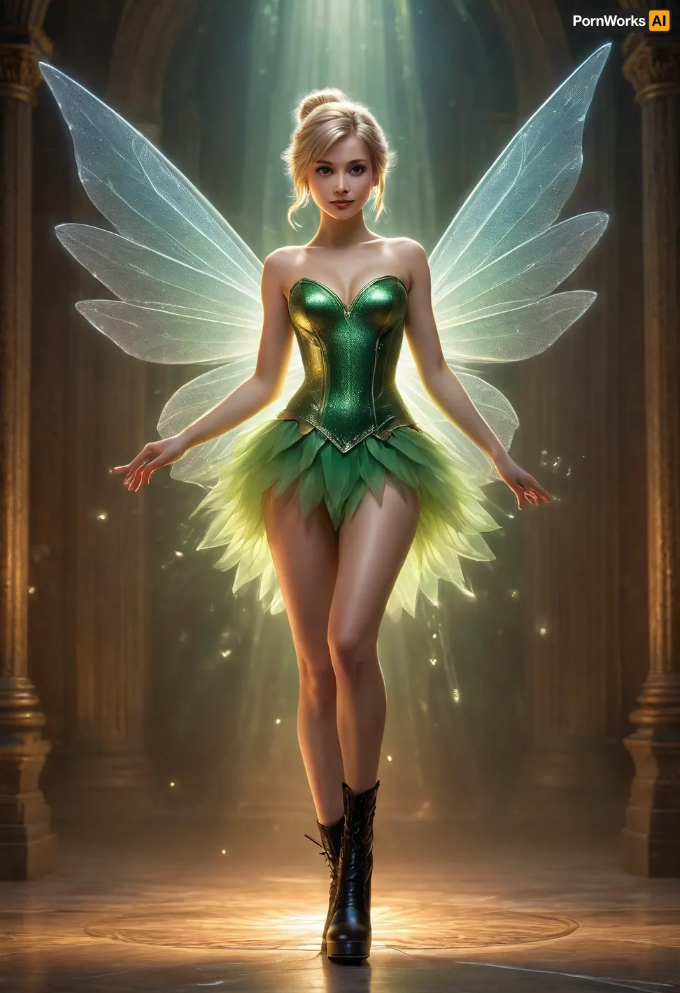Tinkerbell's unveiled allure: 힘과 취약성의 벌거 벗은 portrayal