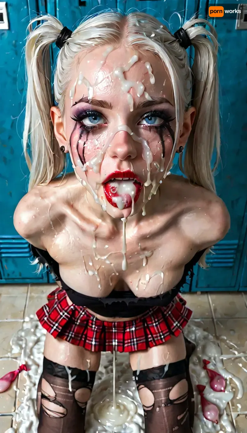 Multiple panels, multiple views, (before and after), pale skin, changing room, (orgasm face:1.4), (pale white skin:1.4), albino skin, (white hair), messy hair, (high pigtails), (zoom out overhead view:1.3), black shirt, goth makeup, goth clothes, (smeared makeup:1.1), (running eyeliner:1.1), (smeared eyeliner:1.1), torn fishnet stockings, plaid skirt, cleavage, torn clothes, small breast, perky breasts, skinny face, sharp face features, skinny legs, small ass, skinny thighs, shaved pussy, (cum on face:1.5), (excessive cum leaking from mouth on to chest:1.1), (excessive cum leaking from pussy:1.1), cum on pussy, kneeling, used condoms, running, dribble, from, tongue, tears, in, mouth, chin, nose, lip, forehead, lipstick, smear, crying, gagged, gagging, oral, invitation, after, fellatio, cum, on, face, cumshot, cumfacial, facial, Beforeafter Multiple panels, multiple views, (before and after), pale skin, changing room, (orgasm face:1.4), (pale white skin:1.4), albino skin, (white hair), messy hair, (high pigtails), (zoom out overhead view:1.3), black shirt, goth makeup, goth clothes, (smeared makeup:1.1), (running eyeliner:1.1), (smeared eyeliner:1.1), torn fishnet stockings, plaid skirt, cleavage, torn clothes, small breast, perky breasts, skinny face, sharp face features, skinny legs, small ass, skinny thighs, shaved pussy, (cum on face:1.5), (excessive cum leaking from mouth on to chest:1.1), (excessive cum leaking from pussy:1.1), cum on pussy, kneeling, used condoms, running, dribble, from, tongue, tears, in, mouth, chin, nose, lip, forehead, lipstick, smear, crying, gagged, gagging, oral, invitation, after, fellatio, cum, on, face, cumshot, cumfacial, facial, Beforeafter