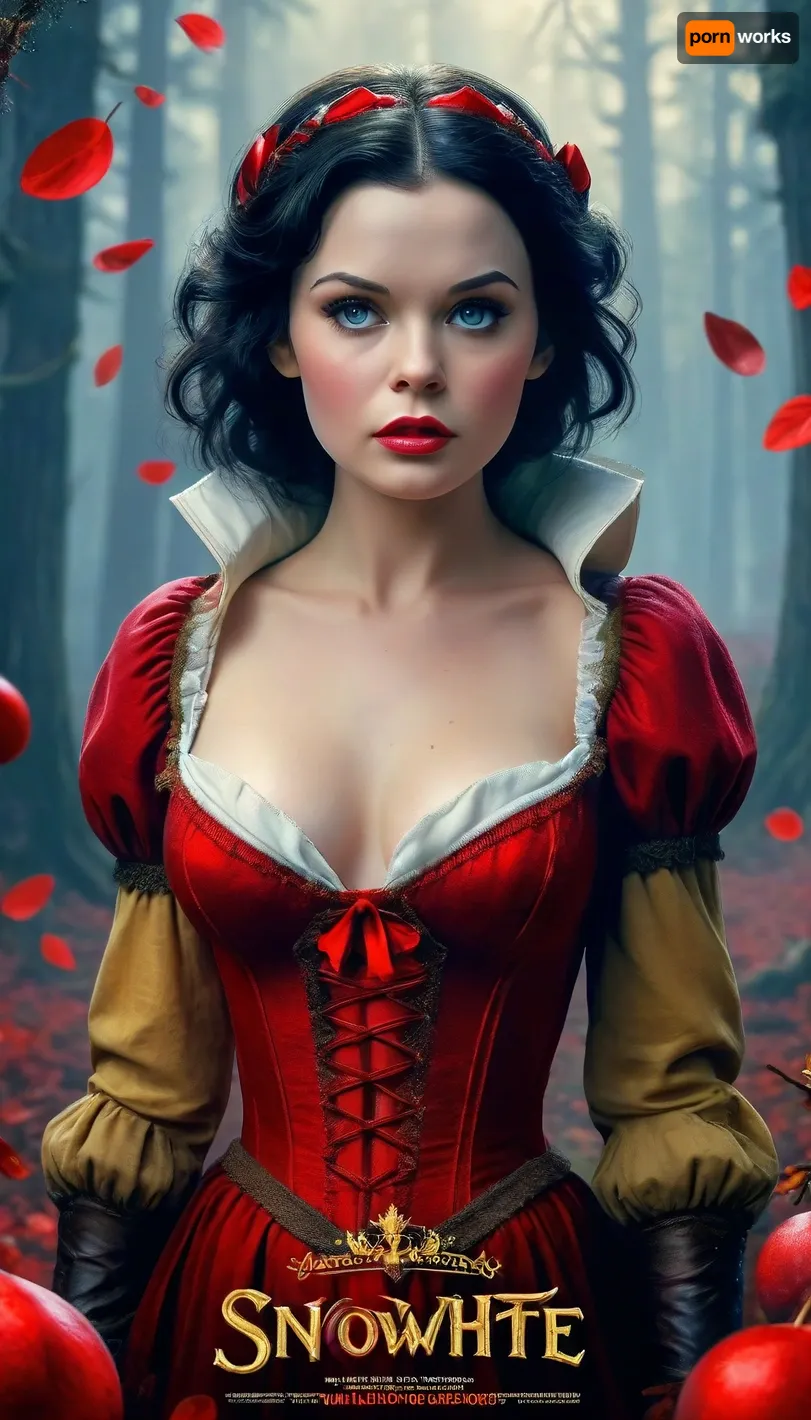 ((Movie poster for a 2020s movie version of the movie Snowwhite amd the Hunter, sexy, cleavage, great hair, sexy legs, small breasts)), Movie, Poster, page, <lora:MJ52:.6>, <lora:Movie Poster:.8>