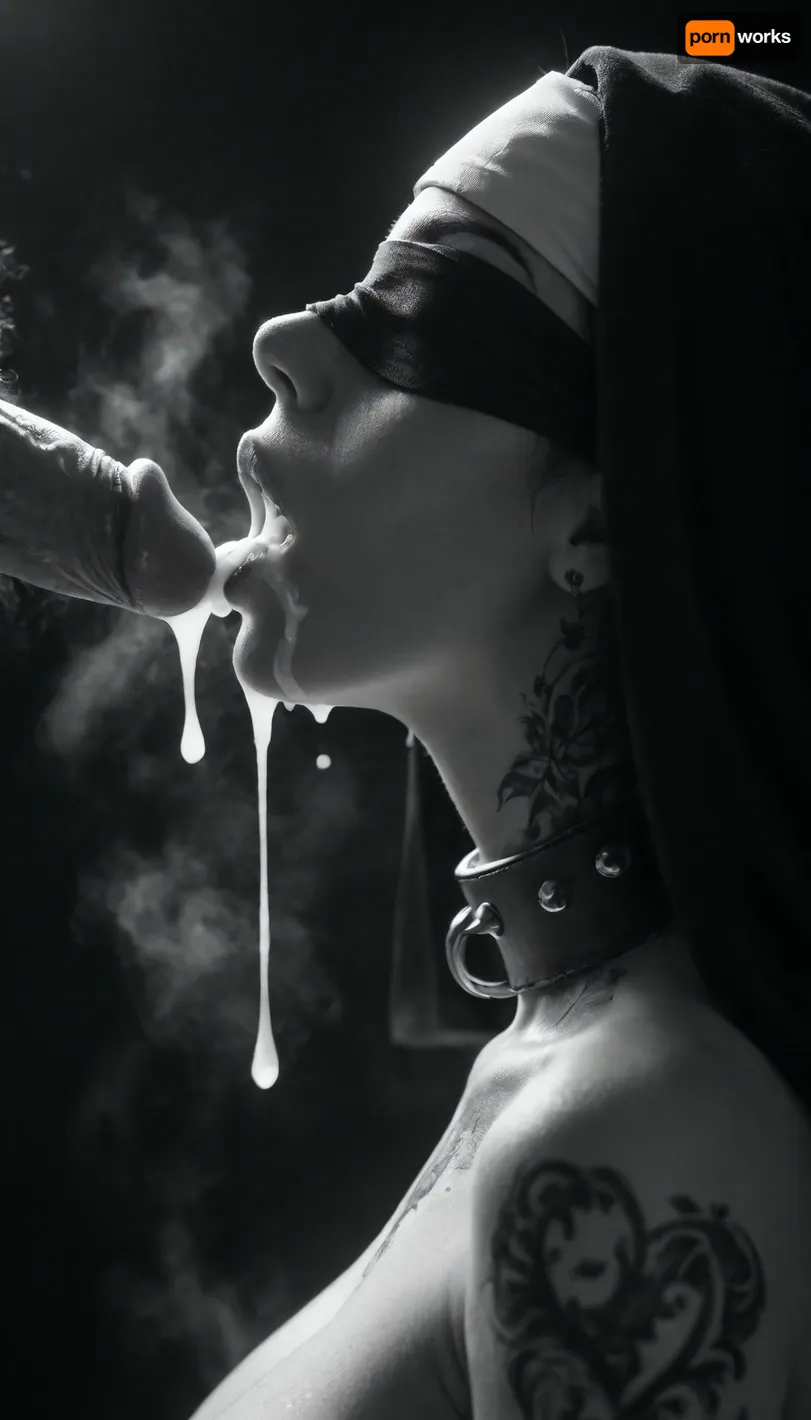 score_9, score_8_up, score_7_up, (white man), (close up), muscular, (steam on mouth:1.4), seven inches penis, (standing up straight), excessive cum, dripping on to girl, cum, (looks with love and happy), (((profile view))), cum shooting, cum dripping, (((nun))), (woman 20yo kneeling), (woman looking up at man), (ban haircut), (((black silhouette))), (((monochrome:1.9))), heavy natural droplets breasts, (black background), (collar with spikes), (black makeup), (tattoos on neck:1.5), (blindfolded:1.5), (plump lips:1.1), backlight, style, hair, light, <lora:206223_training_data:2> score_9, score_8_up, score_7_up, (white man), (close up), muscular, (steam on mouth:1.4), seven inches penis, (standing up straight), excessive cum, dripping on to girl, cum, (looks with love and happy), (((profile view))), cum shooting, cum dripping, (((nun))), (woman 20yo kneeling), (woman looking up at man), (ban haircut), (((black silhouette))), (((monochrome:1.9))), heavy natural droplets breasts, (black background), (collar with spikes), (black makeup), (tattoos on neck:1.5), (blindfolded:1.5), (plump lips:1.1), backlight, style, hair, light, <lora:206223_training_data:2>
