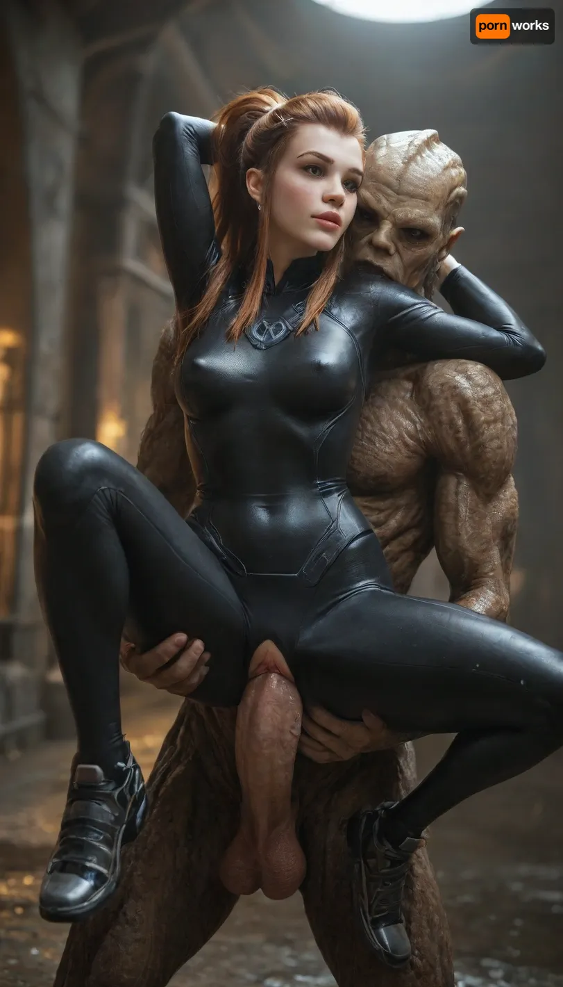 (((((brigitte from Overwatch))))), (sexy bodysuit:2), gigantic erect hard nipples, (alien:2), Huge Cock Very Deep in Pussy, carry in the arms