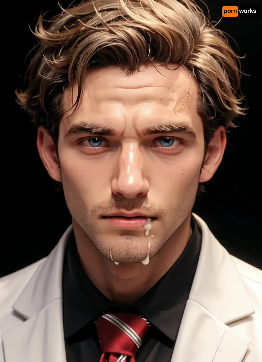 Professional photographer masterpeace, The man looks messed up. All over his face is cum, it drips from his face. He looks exhausted
Clothes are ripped of, See, the, home, page, parameter, description, for, details, <lora:肮脏环境-XL:.8>, cum, on, face, <lora:Men'sFacialV3.8:.8>, <lora:754990_training_data:.8>