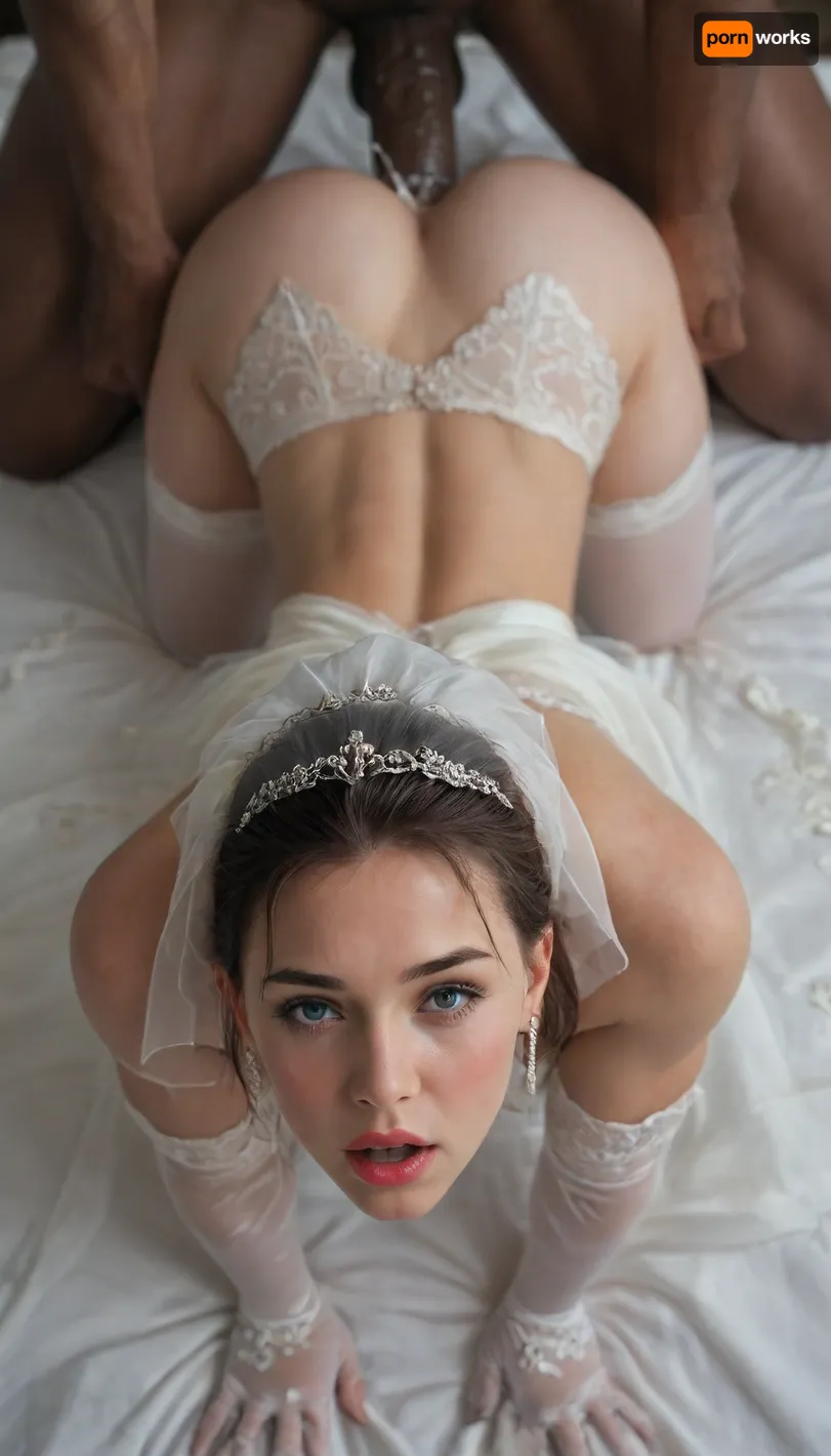 (((close up view of my 25yo white wife's face as she reaches orgasm climax, muscular dark skinned man fucks her from behind))), . Break, ., (((muscular dark skinned men all with very thick 10inch black cocks))), . Break., (((wife wearing her wedding dress and veil, on all fours, view from above, very close up view of her face))), (((highly detailed face, wife looking directly at me))), . BREAK., (very pretty face, blushing, petite, small breasts, very small nipples, messy short white hair, bright blue eyes, shaved pussy, bald pussy, smooth pussy, very tight pussy, tight clean asshole), realistic lighting, ultra high resolution, clear focus, UHD 8K, high resolution face