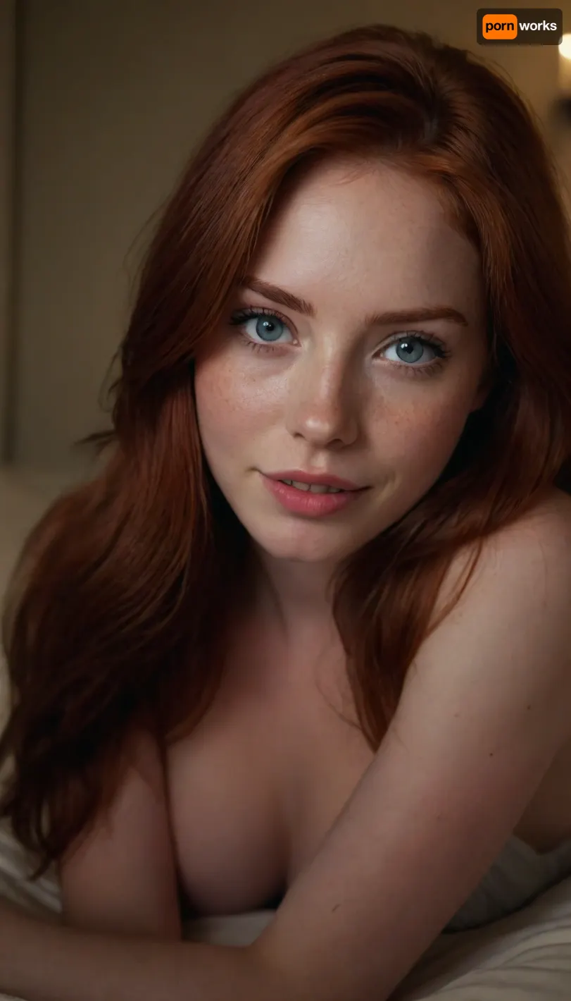 (ziprealism, score_9, score_8_up, score_7_up, masterpiece), (soft focus, soft bokeh, closeup, upper body portrait, focus on eyes, low angle:1.2), (romantic moment, cozy bedroom, intimate lighting, playful expression, mischievous grin:1.4), (high saturation, high contrast), (gorgeous woman, pale skin, gorgeous face:1.4), (subtle freckles, subtle skin imperfections:.4), (vibrant auburn hair with dark roots, long hair, stylish hair:1.4), (full lips, long eyelashes, perfect eyes), igbaddie, <lora:igbaddie-XL:.4>