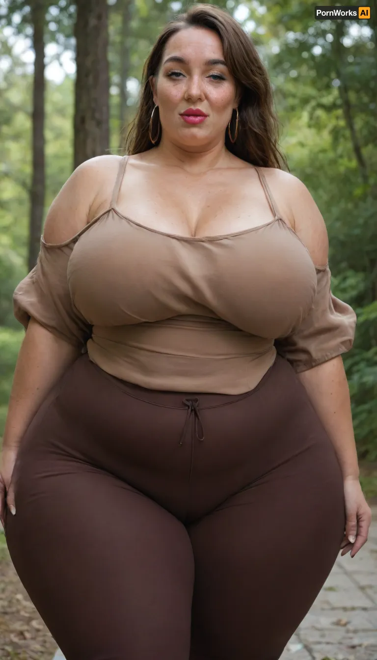 Mature, gilf, 80 years old, (oversized ssbbw:1.3), ., (Oversized thick thighs and oversized wide hips:1), . Oversized wide thin camisole. long hair, Natural brown hair, thick. Freckles on face. Long eyelash. Full lips, lipstick. Tight highwaist yoga pants. Hoop earrings. Seductive posing. Seductive smile. Fupa. Light green eyes, sagging, drooping, bulging cameltoe, puffy, plump