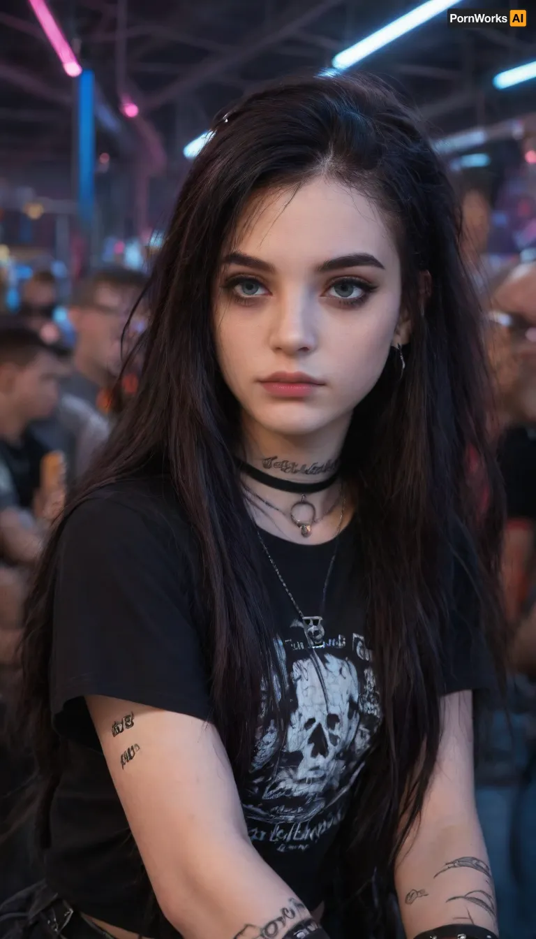 ziprealism, (score_9, score_8_up, score_7_up, 1girl), (medium closeup shot, focus on eyes), sharp focus, (perfect eyes:1.4), (long hair, emo hairstyle, emo esthetic:1.4), (at Coachella, at rock festival, My Chemical Romance, surrounded by crowd), (neutral expression, rave bracelets, rave necklaces:1.4), overexposed, <lora:add-detail-xl:.8>, <lora:Rawfully Stylish v0.2_epoch_20:.2>, igbaddie, <lora:igbaddie-XL:.4>