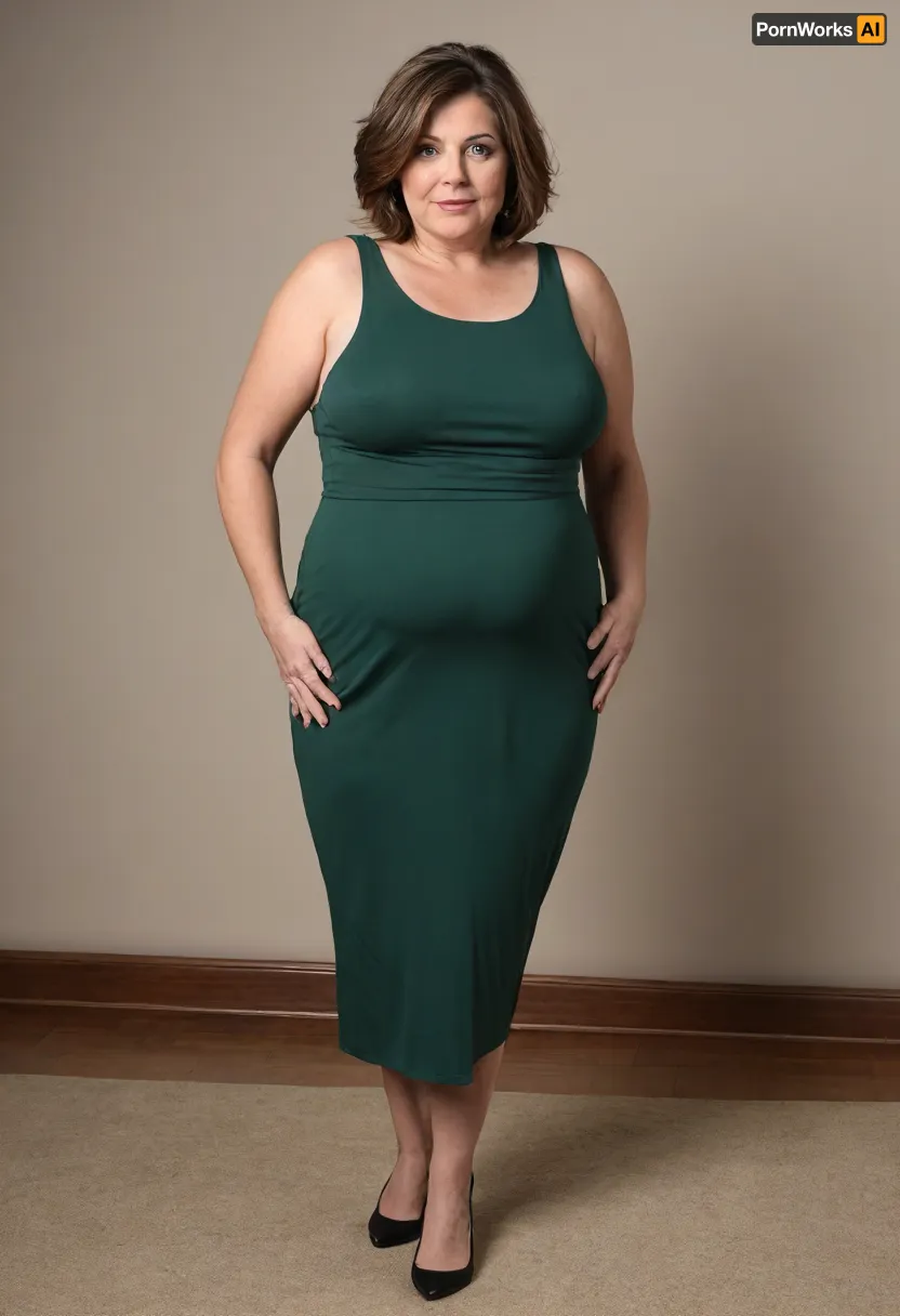 Full body shot, 50 year old woman, layered haircut, green eyes, black tight thin maxidress, obese, chubby, wide hips, curvy, small floppy breasts, sagging breasts, deflated breasts, tan lines, brown hair, upturned nose, SaggySlimXL, <lora:updated_saggy_slim:1>, <lora:clothed_small:.5>, bottomheavy, big, ass, huge, gigantic, thick, thighs, massive, <lora:bottomheavy_v1_sdxl_tags:.8>