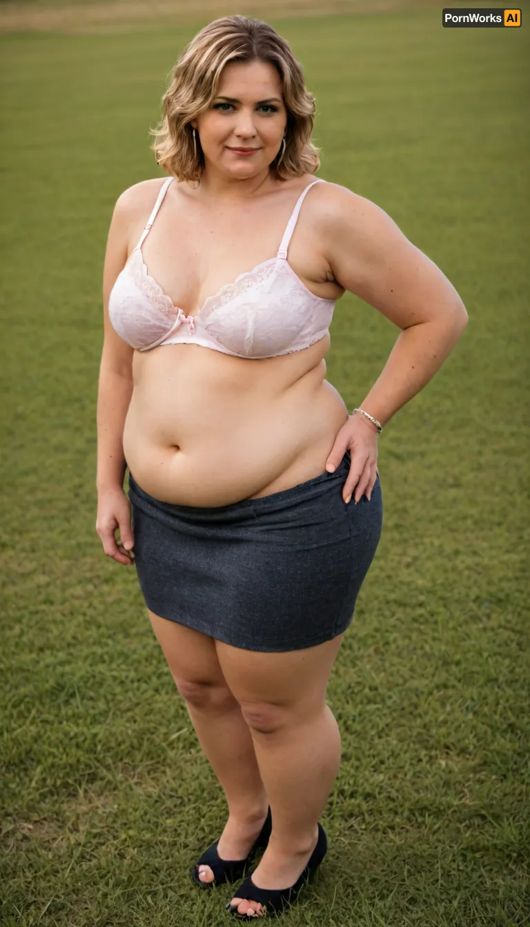 Office dress code. Topless. masterpiece, best quality, A fat, obese overweight mature 55 years old blonde woman standing In the Tall grass. Her huge, round ass is visible from the Tall grass. Full body photoshoot, [brown/black/white], off1c3l4dyfl, woman, in, pink, shirt, and, black, skirt, is, sitting, standing, a, colorful, bra, showing, Florian, <lora:off1c3l4dyfl:.8>, <lora:Florian:.8>