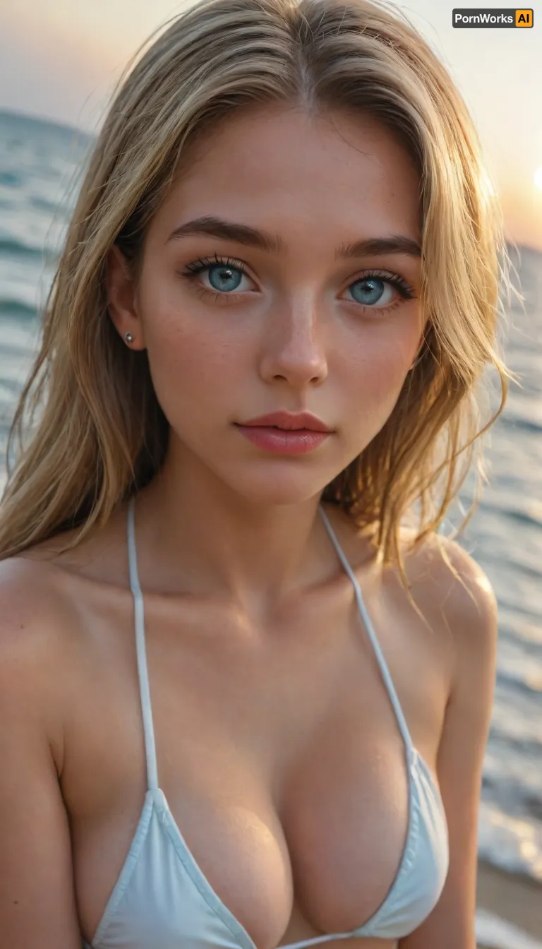 ziprealism, score_8_up, score_9, (focus on eyes), (Dutch Angle, closeup shot, face closeup, focus on eyes:1.2), sharp focus, high saturation, 90s esthetics, vaporwave sunset color palette, (perfect eyes, stunning eyes:1.4), (beautiful woman, adorable girlfriend, confidence, poise, sexy pose), (tight micro-bikini, cleavage, skindentation), (long blonde hair), (beautiful sunny day, ocean boardwalk, golden hour lighting:1.2), <lora:add-detail-xl:1.2>, igbaddie, <lora:igbaddie-XL:.8>
