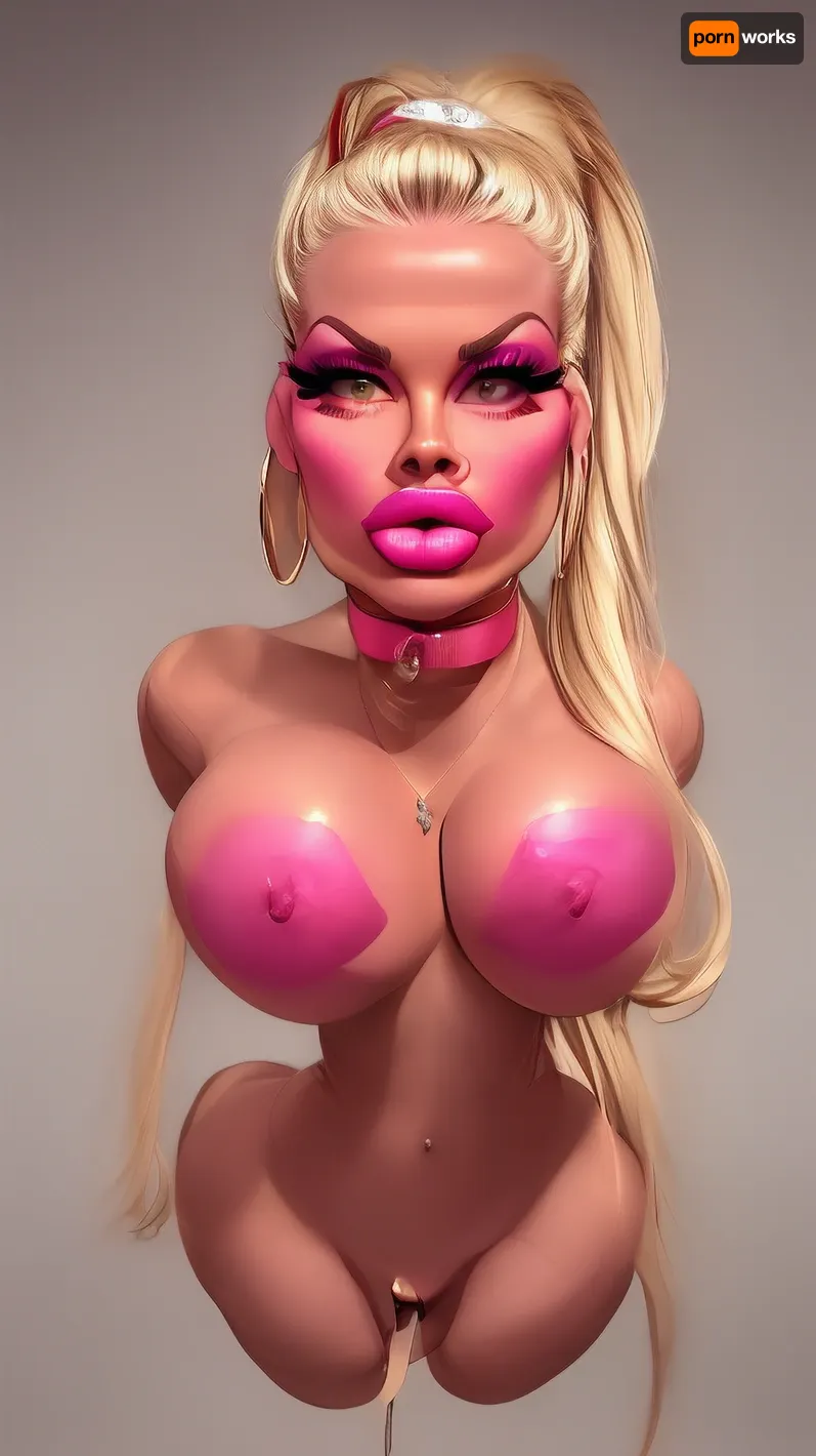 (((nude sexdoll))), ((full amputee)), frontal view, ((enormous breast)), no arm, no leg, no feet, no hands, double ponytail, legs missing, no teeth, wide open mouth, thick full lips, onahole, personality, excretion, excreted, legsless, armsless, headless, slime, translucent, flesh, head, holding, penetration, cum, inflation, colored, skin, bimbo, <lora:onahole_personality:.8>, <lora:c9962dda4dacfa36e5366d5f640dfb89:1.1>, eyelashes, parted, lips, choker, indoors, <lora:plasticdollymix_1-000005:.8>