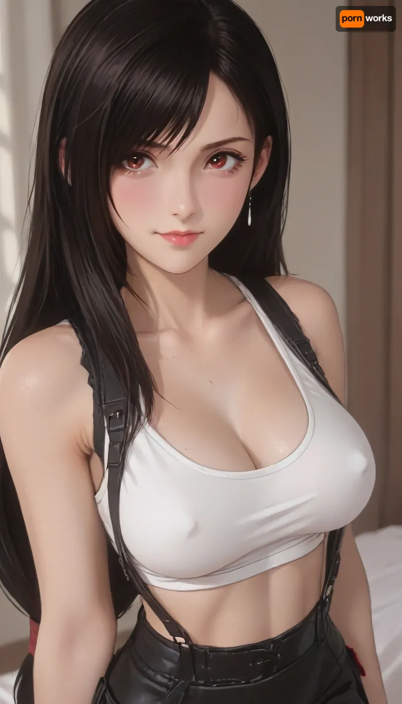 score_9, score_8_up, score_7_up, score_6_up, smirk, horny expression, (Tifa Lockhart from Final Fantasy:1.4), (white tank top, and mini-skirt), big cleavage, big tits, style anime, inspired illustration, ratatatat74, <lora:ratatatat74-000050:.6>, <lora:outline_xl_kohaku_delta_spv5x:1.4>, <lora:cartoon_stickers_xl_v1:.5>, <lora:NEOTOKIOXL_0.2_RC:.4>, <lora:AshMilkshake_Illustrious_v1:1.5>
