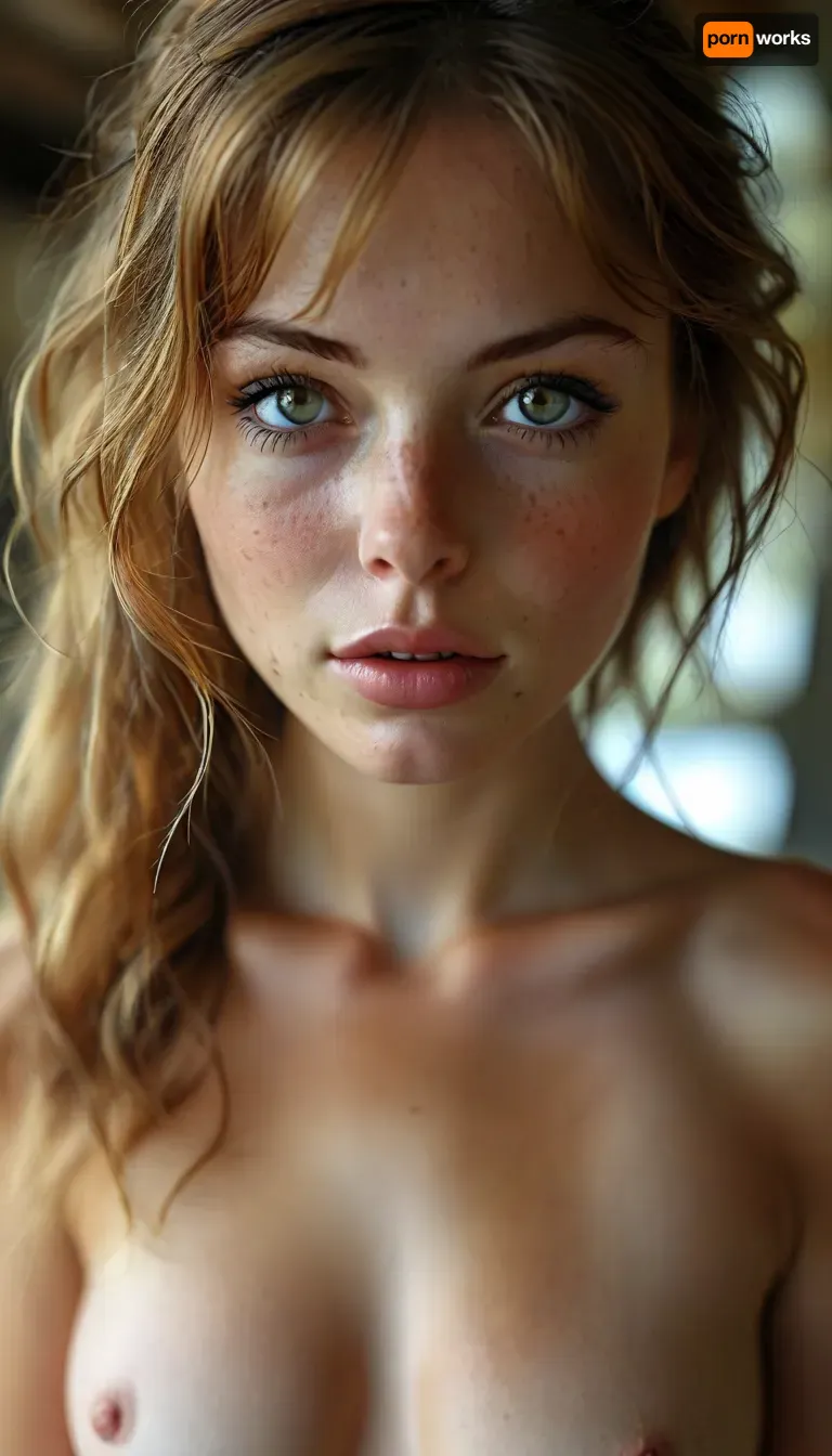 Professional scenic photo, Extremely realistic detailed, ultra realistic smart incredibly beautiful seductive face, young escort woman, super model, 18 years old, (very slim, anorexic figure), long very shapely legs, narrow waist, looks directly at the viewer, stylish long straight ginger hair, (long legs, perfect legs, sensual Seductive, big eyes, beautiful eyes), flirtatious excited expression, posing on a detailed scenic tropical island beach, ((erotic nude)), ((viewed from below:1.3)), well build gymnastic body, fitness ass, sports legs, very lots of freckles face, very lots of freckles head, very lots of freckles body, sexy, beautifull, deeply seamless tanned, thigh gaps, shaved pussy, with a perfect face, detailed face, small lips, very much blush on the checks and nose, (raised nasal tip, upturned button nose, upturned nose, delicate nose, nose), (detailed hair, light hairstyle:1.1), no makeup, horny face, very cute big smile, loving hypnotized yellow eyes, Focus on meaty realistic vagina, detailed oiled skin, vibrant colors, realistic smooth deeply tanned skin, highly detailed, entire body, ultra realistic, (white skin. smile), HDR photo, best quality, ultra-detailed, masterpiece, finely detail, highres, 8k wallpaper, photorealistic, perfect illumination, best shadow, best shot, ((engaging view)), full scene picture, bhands, perfect fingers, little hands, (5/6th body:1.5), the woman is looking with amazement at viewer, (looking up), detailxl, perfecteyes, <lora:MJ52:.7>, <lora:lora-sdxl-perfect-eyes:.5>, <lora:style_lora_realis:.7>